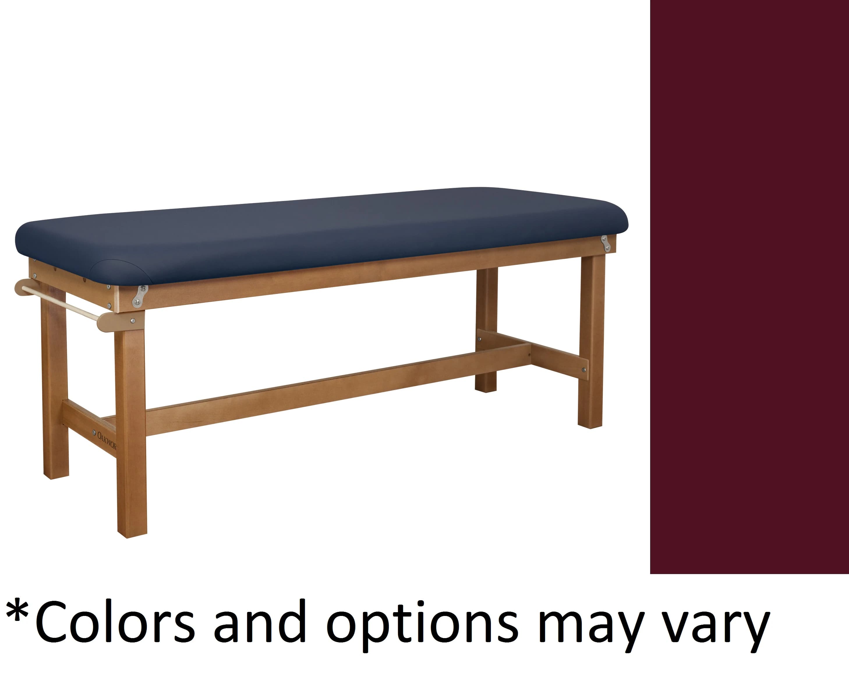 Oakworks Powerline Treatment Table, 27" Width, Ruby Upholstery, Without Shelf, 500 lb Capacity - Table Tx w/o Shlf 27" Ruby - Image 1