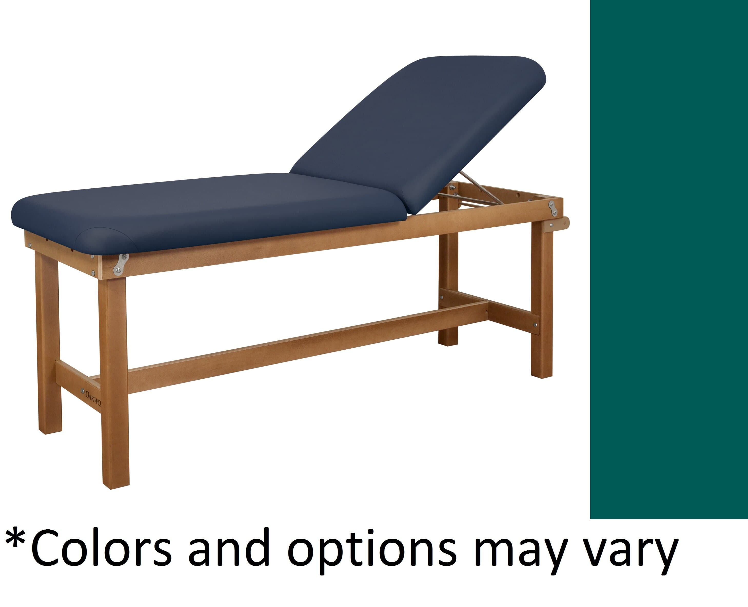 Oakworks Powerline Treatment Table, Backrest, without Shelf, Bluegrass, 500 lb Capacity - Table Tx Bkrst w/o Shlf Bluegr - Image 1