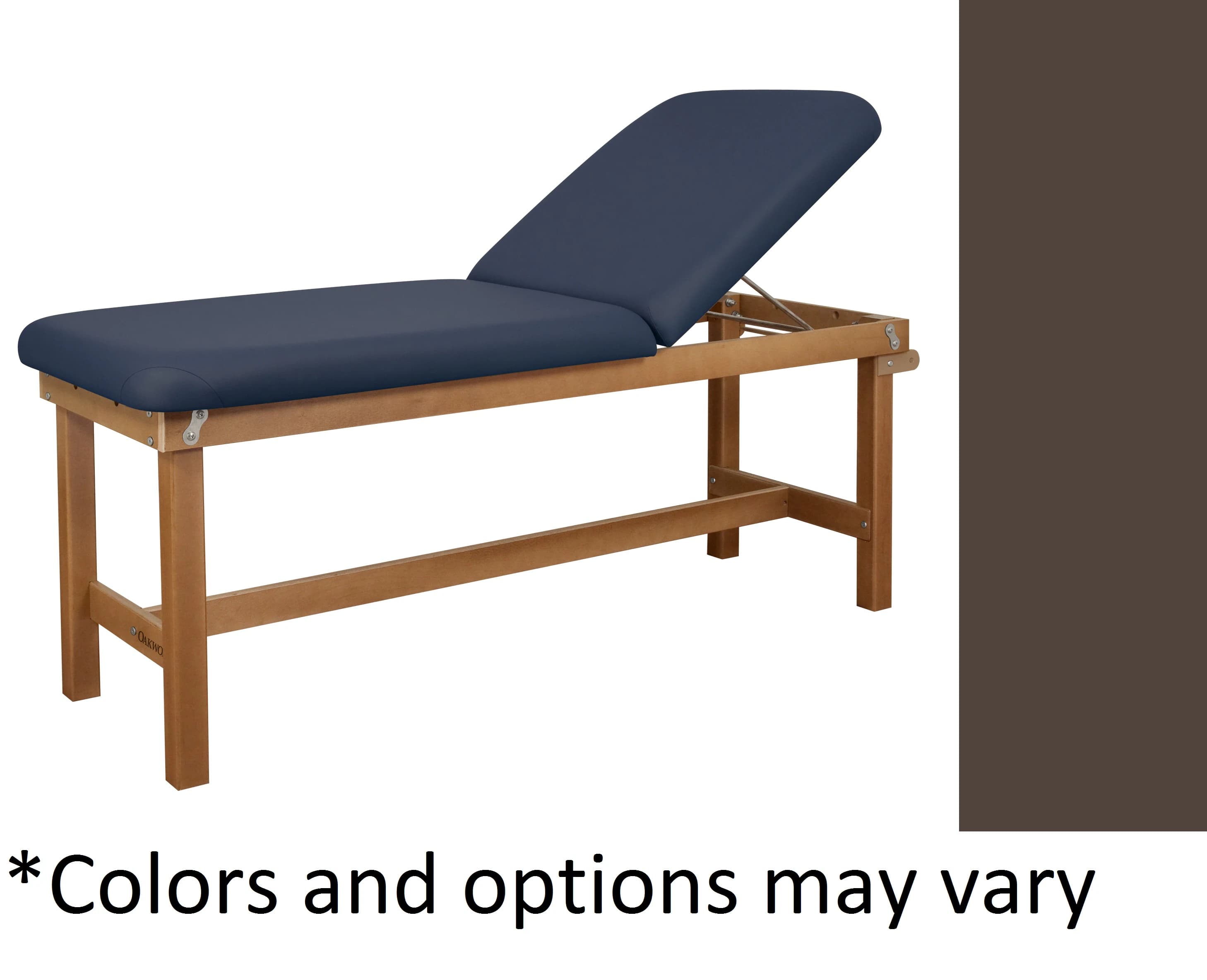 Oakworks Powerline Treatment Table, Backrest, Espresso, 500 lb Capacity - Table Tx Bkrst w/o Shlf Esprss - Image 1