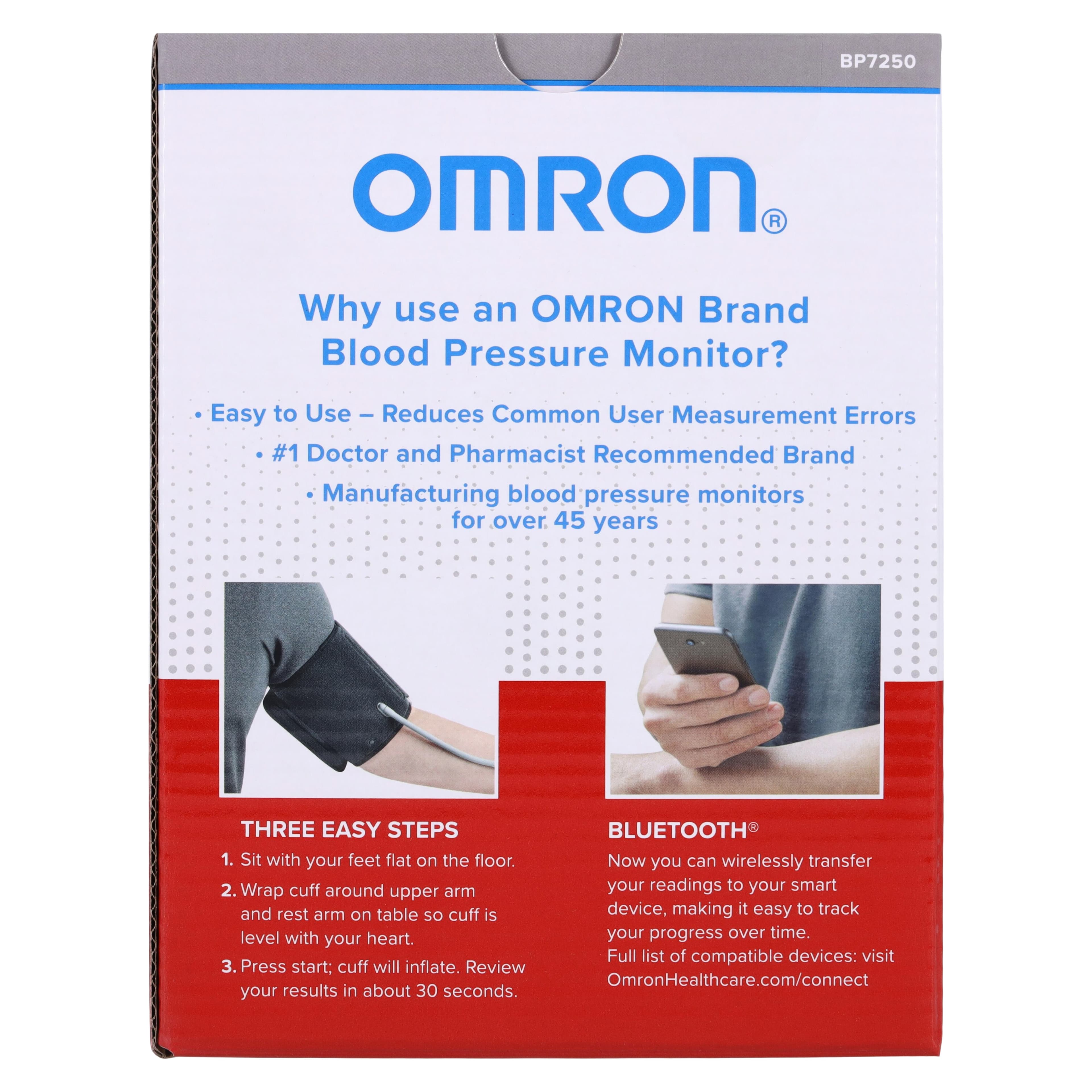 Omron 5 Series Wireless Upper Arm Blood Pressure Monitor, Automatic Inflation, Large Cuff (9"-17"), Model BP7250, #1150426 thumbnail 9