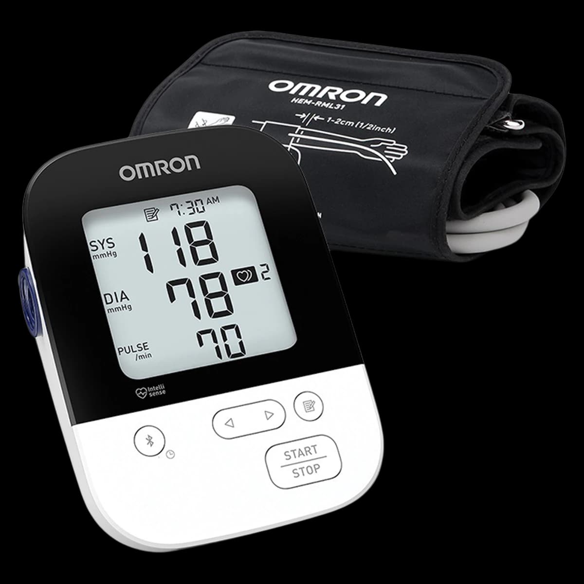 Omron 5 Series Wireless Upper Arm Blood Pressure Monitor, Automatic Inflation, Large Cuff (9"-17"), Model BP7250, #1150426 - Digital Blood Pressure Monitor OmronA 5 Series 1-Tube Automatic Inflation Adult Large Cuff #1150426 Omron Healthcare Mfr# BP7250 - Image 1