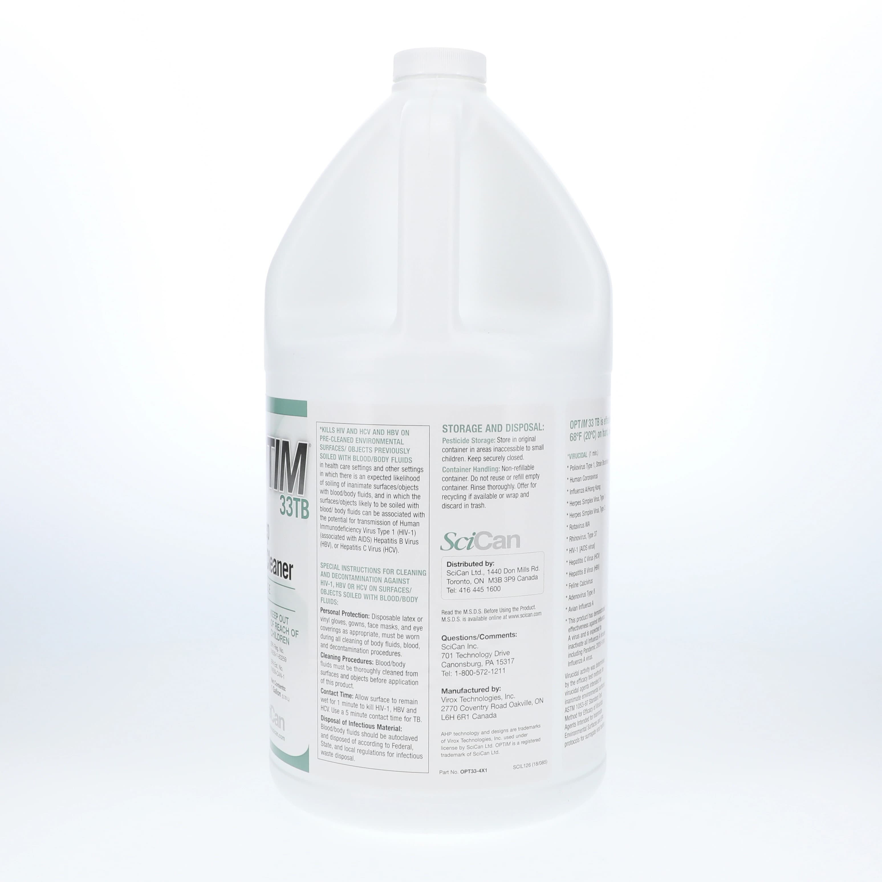 Optim 33TB One-Step Disinfectant Cleaner, 1 Gallon Bottle, OPT33-4X1 thumbnail 2
