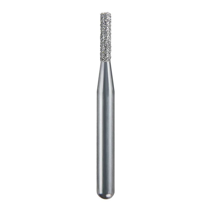 Spring Health Products S835-010 Coarse Flat End Cylinder Diamond Bur, Friction Grip Short Shank, 1.0 mm Diameter, 4.0 mm Length, Green Ring, 25/Pkg - #S835-010 Coarse Flat End Cylinder Spring Diamond FG 835-010 Single-Use Pack of 25 - Image 1