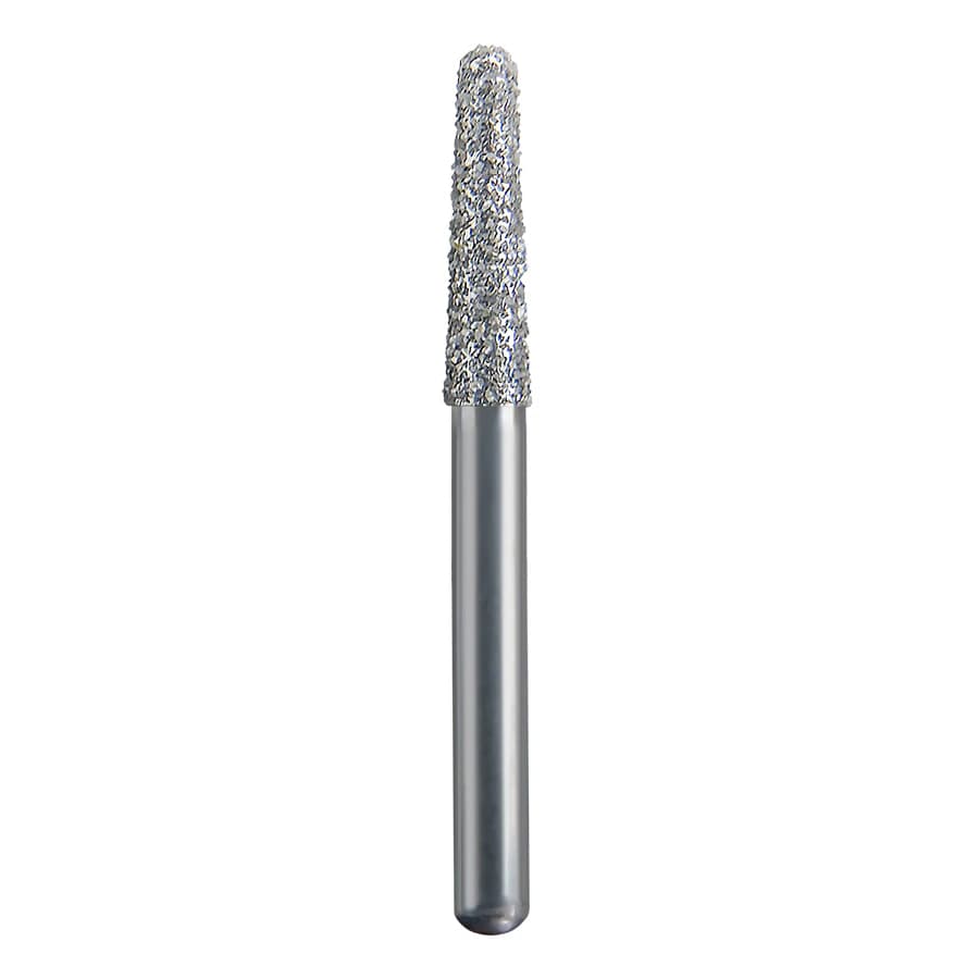 Spring Health Products Round End Taper Diamond Bur, Medium, FG 855-018, Single-Use, 25/Pack, Z773.7M25 - #773.7 Medium Round End Taper Spring Diamond FG 855-018 Single-Use Pack of 25 - Image 1