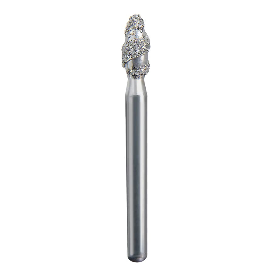 Spring Diamond FG Turbo Super Coarse Occlusal Reduction Bur, Egg/Football, 368T-023SC, 10/Pack - #285.5T Turbo Super Coarse Occlussal Reduction Spring Diamond FG 368T-023 Multi-Use Pack of 10 - Image 1