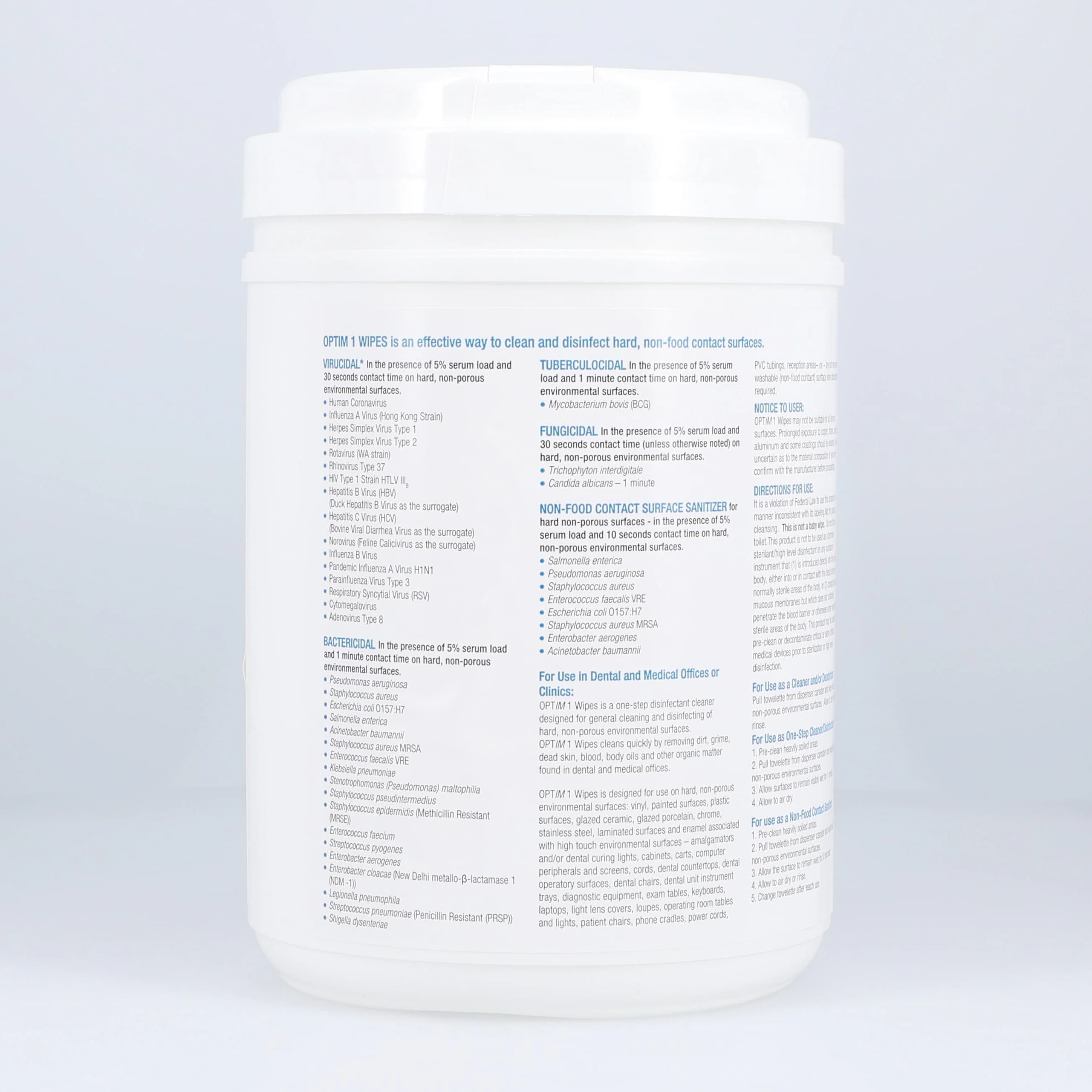 Optim 1 Disinfectant Wipes, X-Large, 10" x 10", 60/Canister, OPT1-W10X10 thumbnail 3