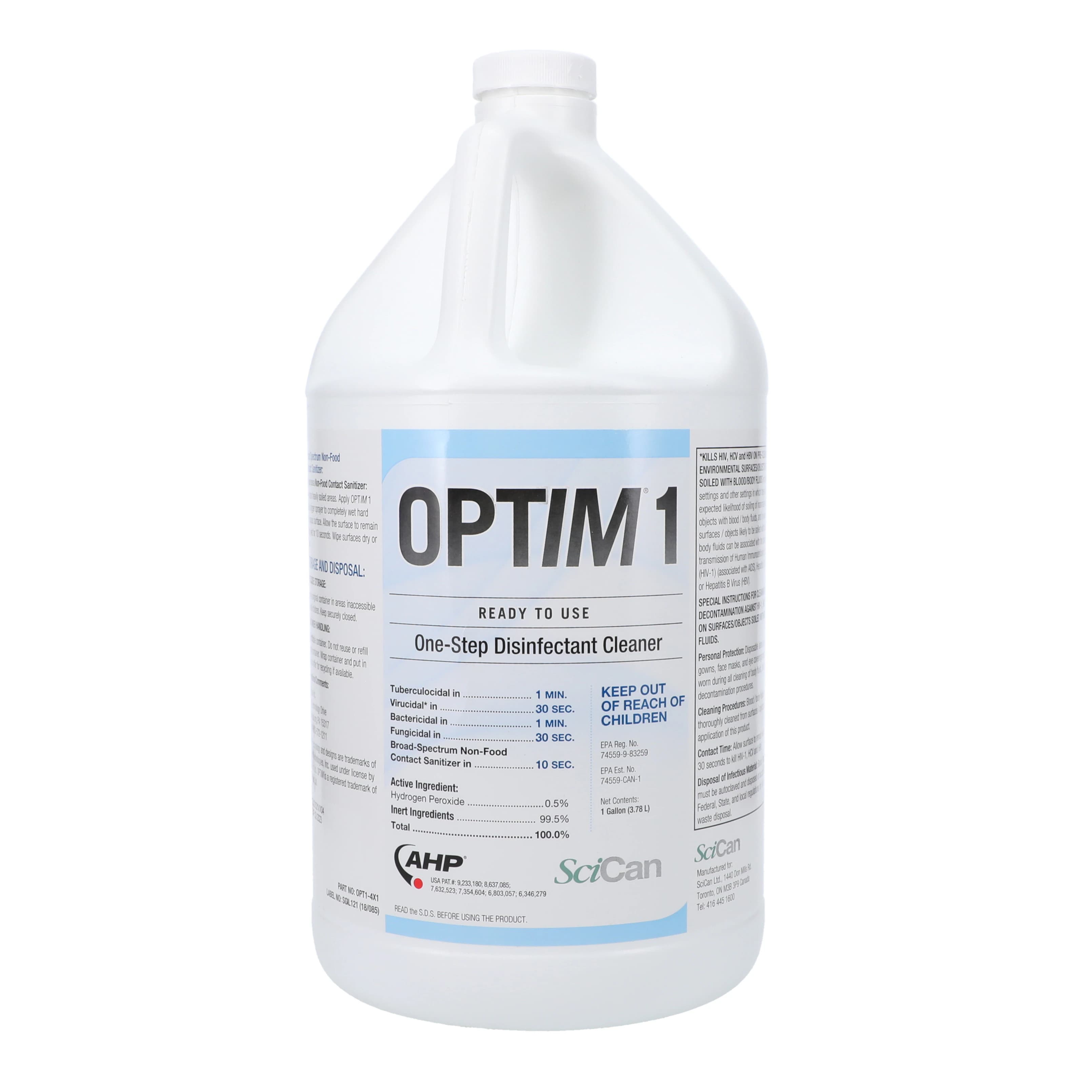 Optim 1 Disinfectant Solution, 1 Gallon Bottle, 0.5% Hydrogen Peroxide, EPA #74559-9, OPT1-4X1 - Optim&reg; 1 Disinfectant Solution - Gallon - Image 1