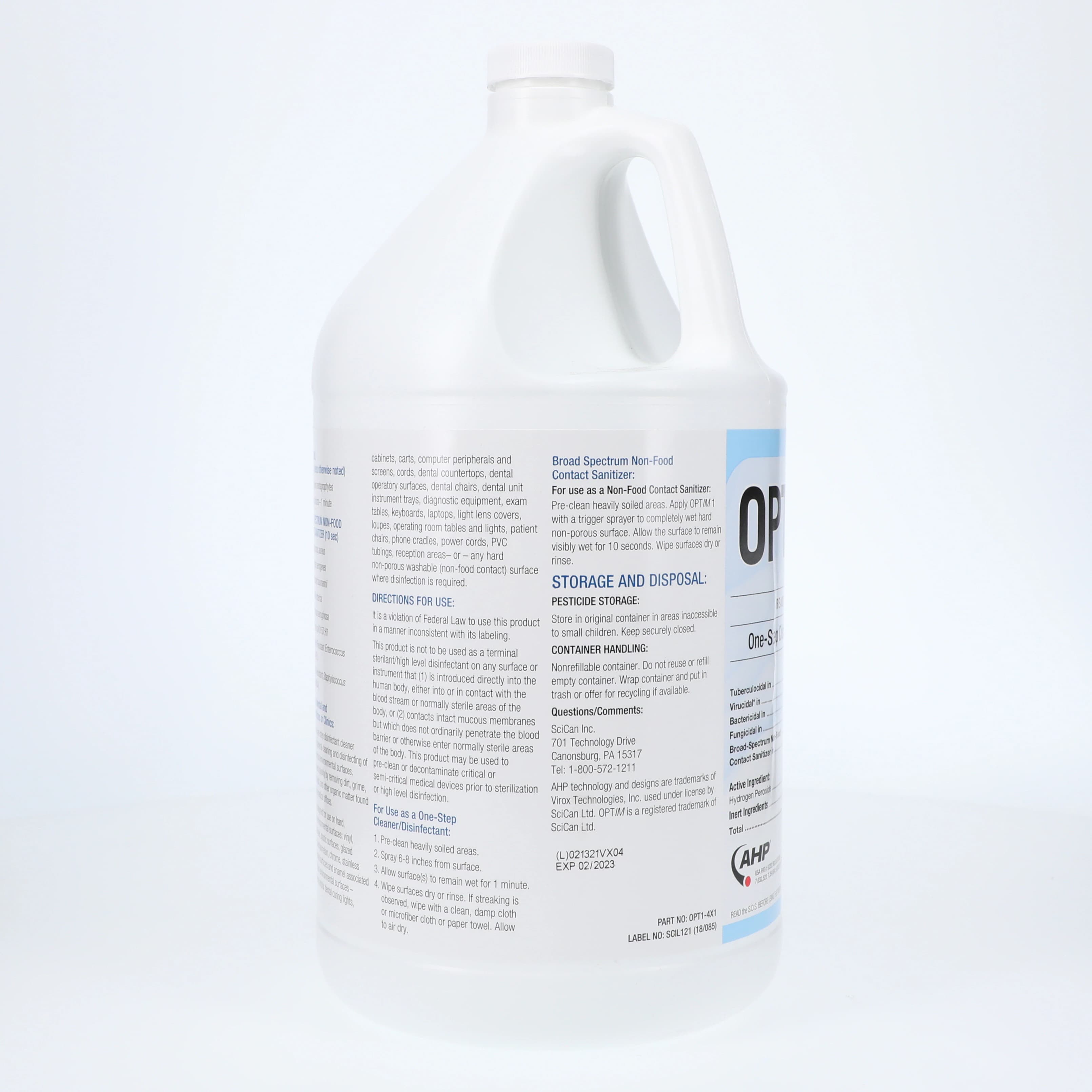 Optim 1 Disinfectant Solution, 1 Gallon Bottle, 0.5% Hydrogen Peroxide, EPA #74559-9, OPT1-4X1 thumbnail 4