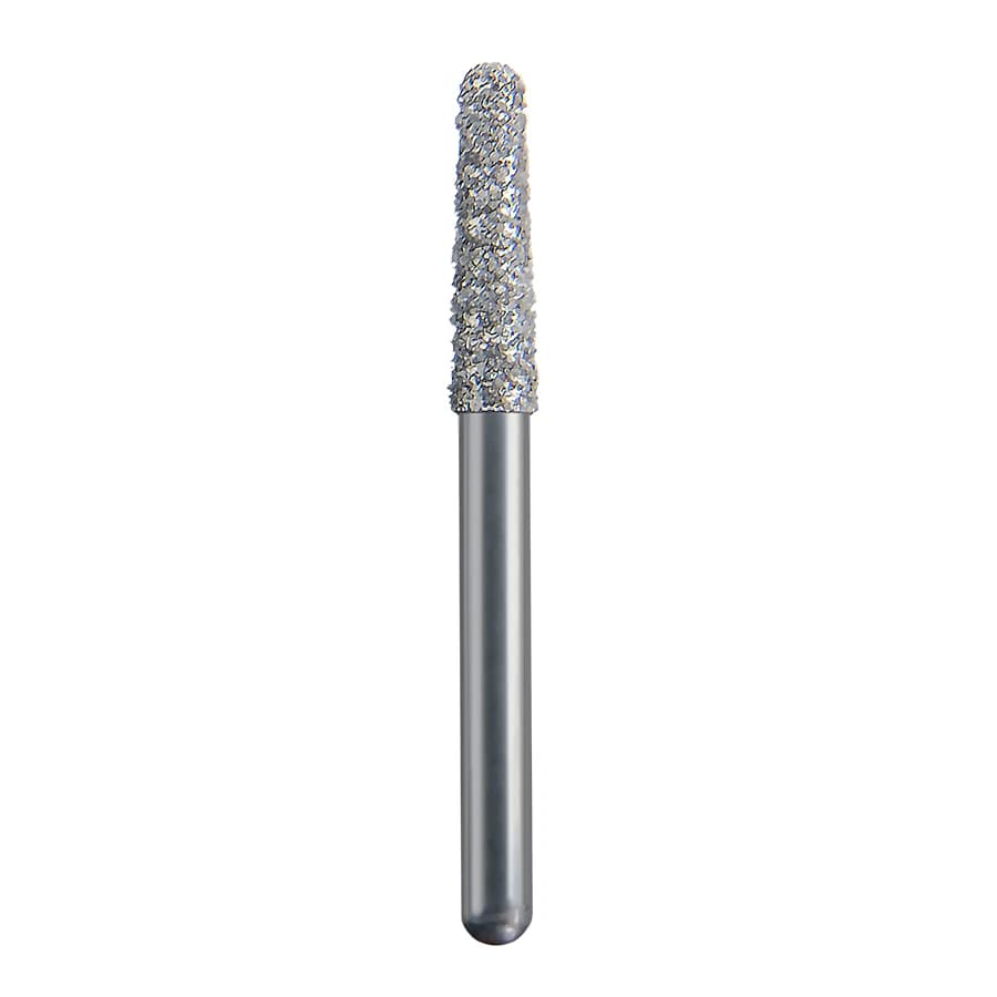 Spring Health Products Super Coarse Round End Taper Diamond Bur, FG 855-018, Single-Use, 25/Pack, #773.7SC25 - #773.7 Super Coarse Round End Taper Spring Diamond FG 855-018 Single-Use Pack of 25 - Image 1