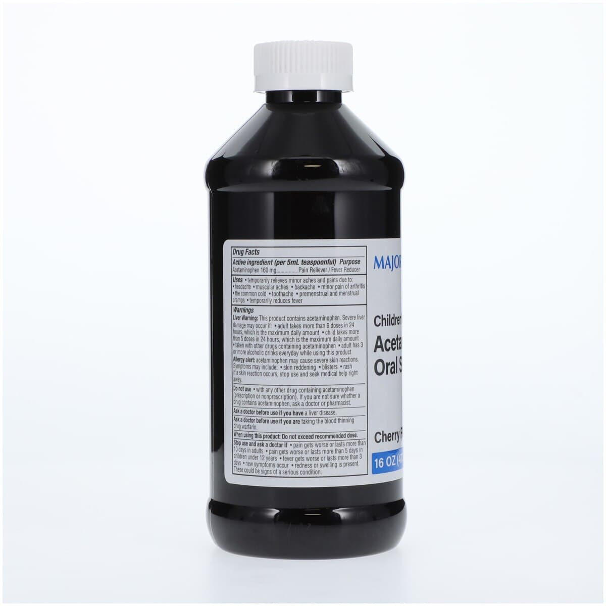 Children's APAP Oral Solution, Acetaminophen 160mg/5mL, Cherry Flavor, 16 oz Bottle thumbnail 2
