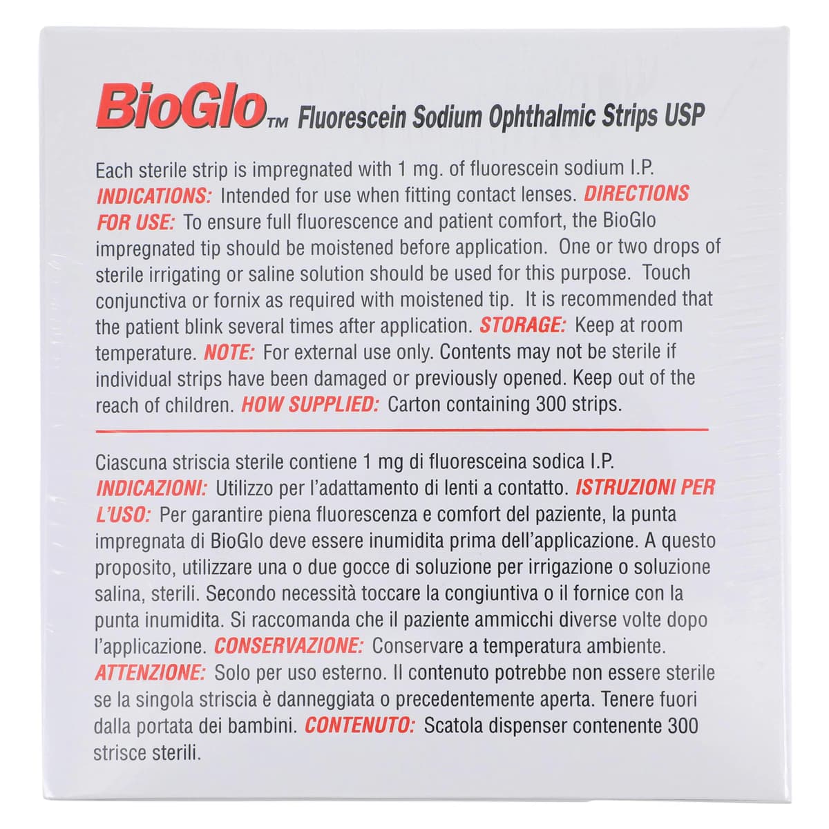 BioGlo Fluorescein Sodium Ophthalmic Strips, 1 mg, 300 Strips/Box thumbnail 4