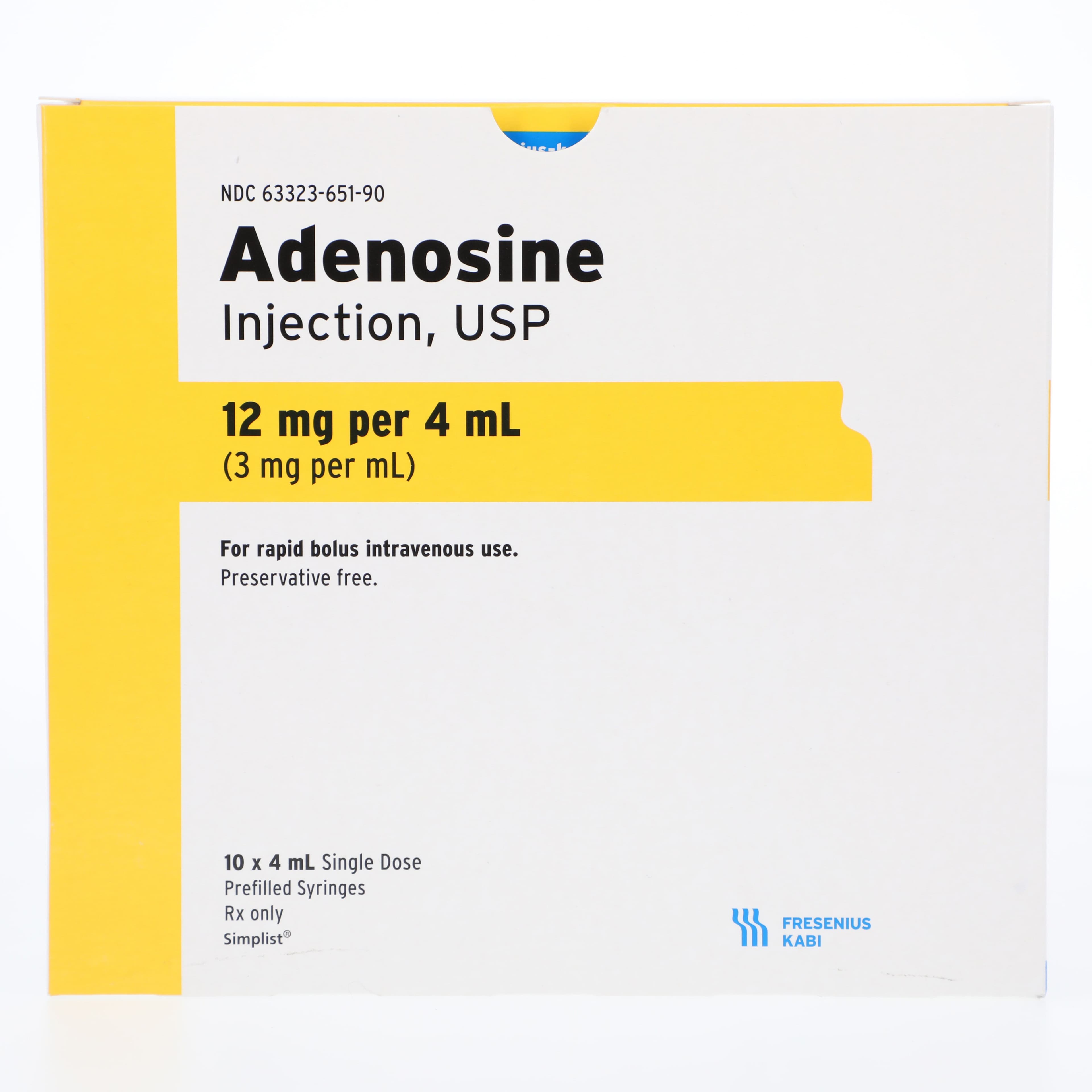 Adenosine Injection 3mg/mL Pre-Filled Syringe, 4mL, 10/Package thumbnail 2
