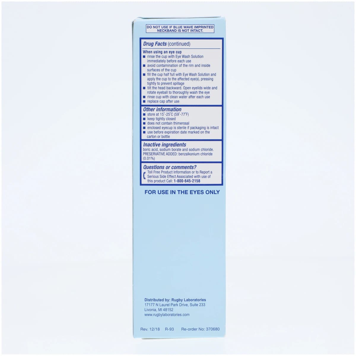 Major Pharmaceuticals Eye Wash Solution, Flip-Top Bottle, 118mL (4oz) thumbnail 4