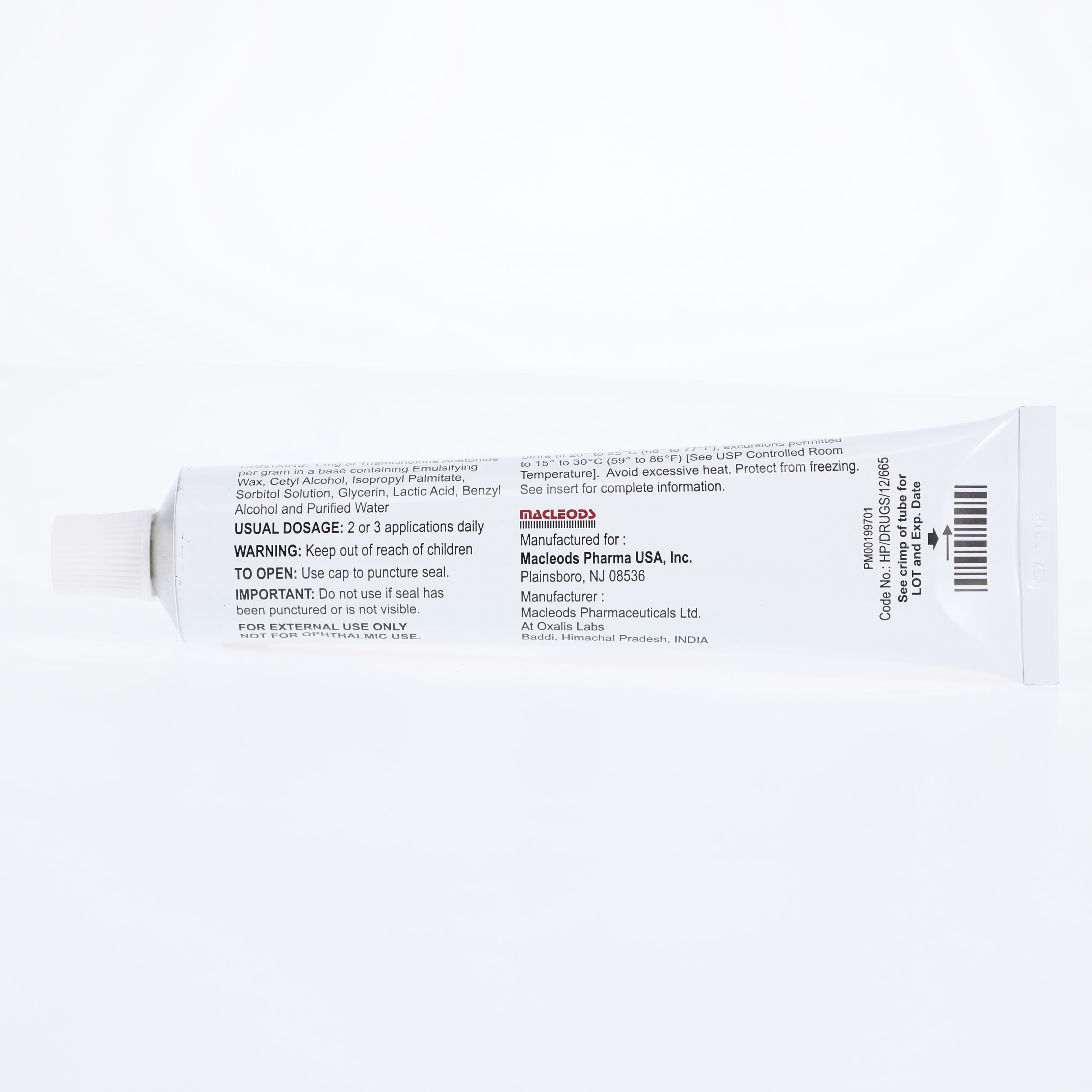 Triamcinolone Acetonide Cream 0.1%, 80g Tube thumbnail 4