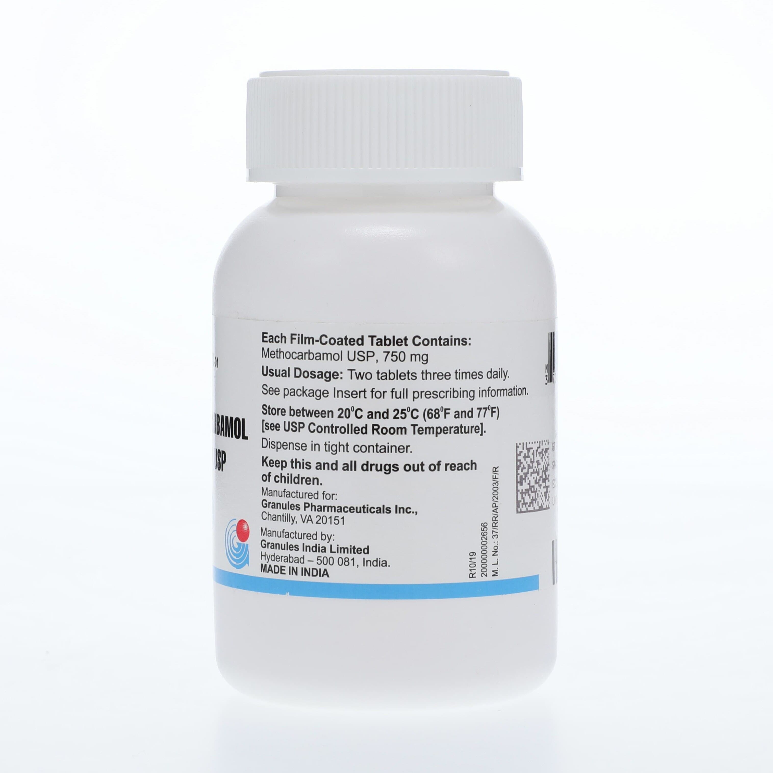 Methocarbamol Tablets, 750mg, 100/Bottle, Granules Pharmaceuticals thumbnail 2