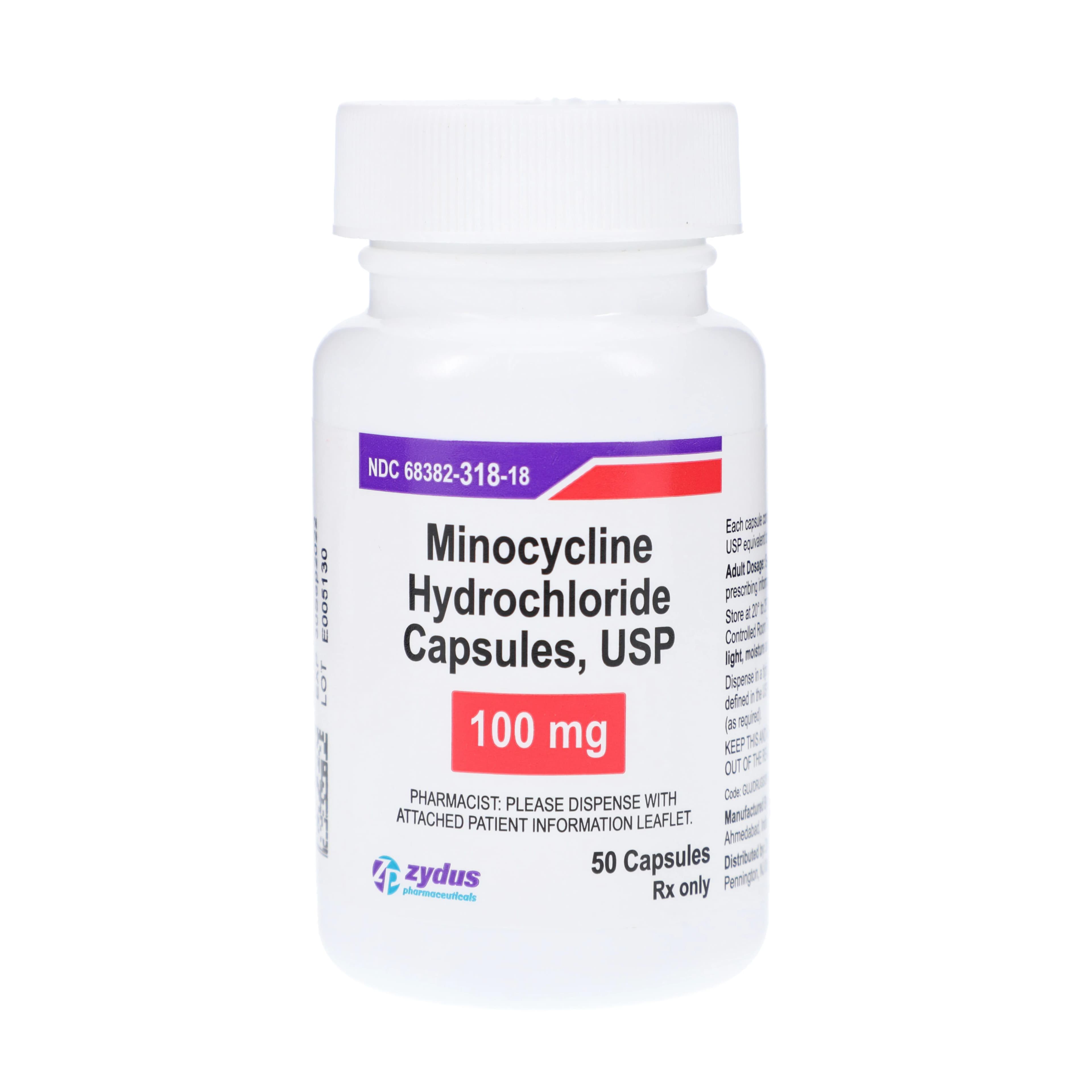 Minocycline HCl Capsules, 100mg, 50/Bottle, Zydus Pharmaceuticals thumbnail 3