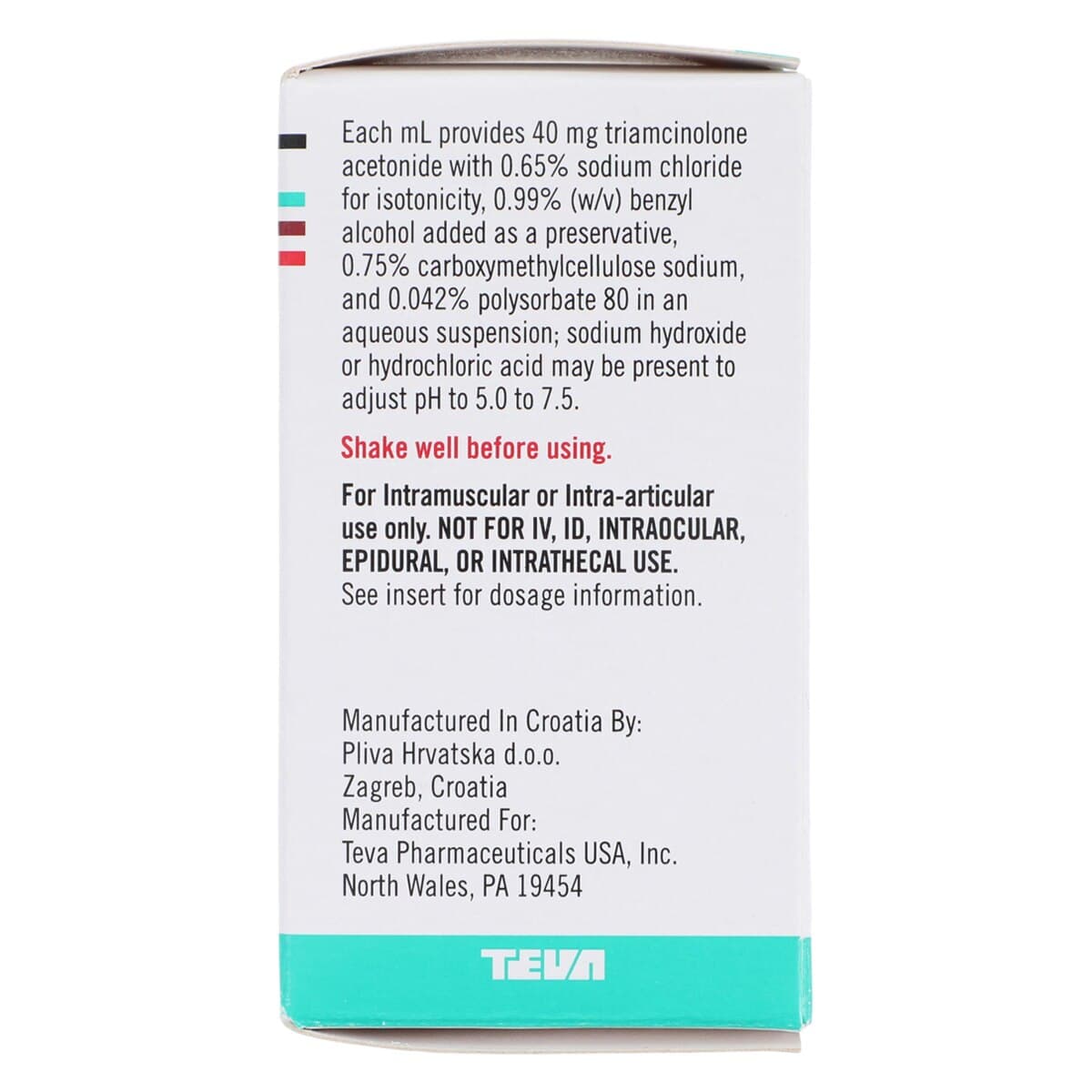Triamcinolone Acetonide Injection 40mg/mL, MDV 5mL Vial, Teva Pharmaceuticals thumbnail 7