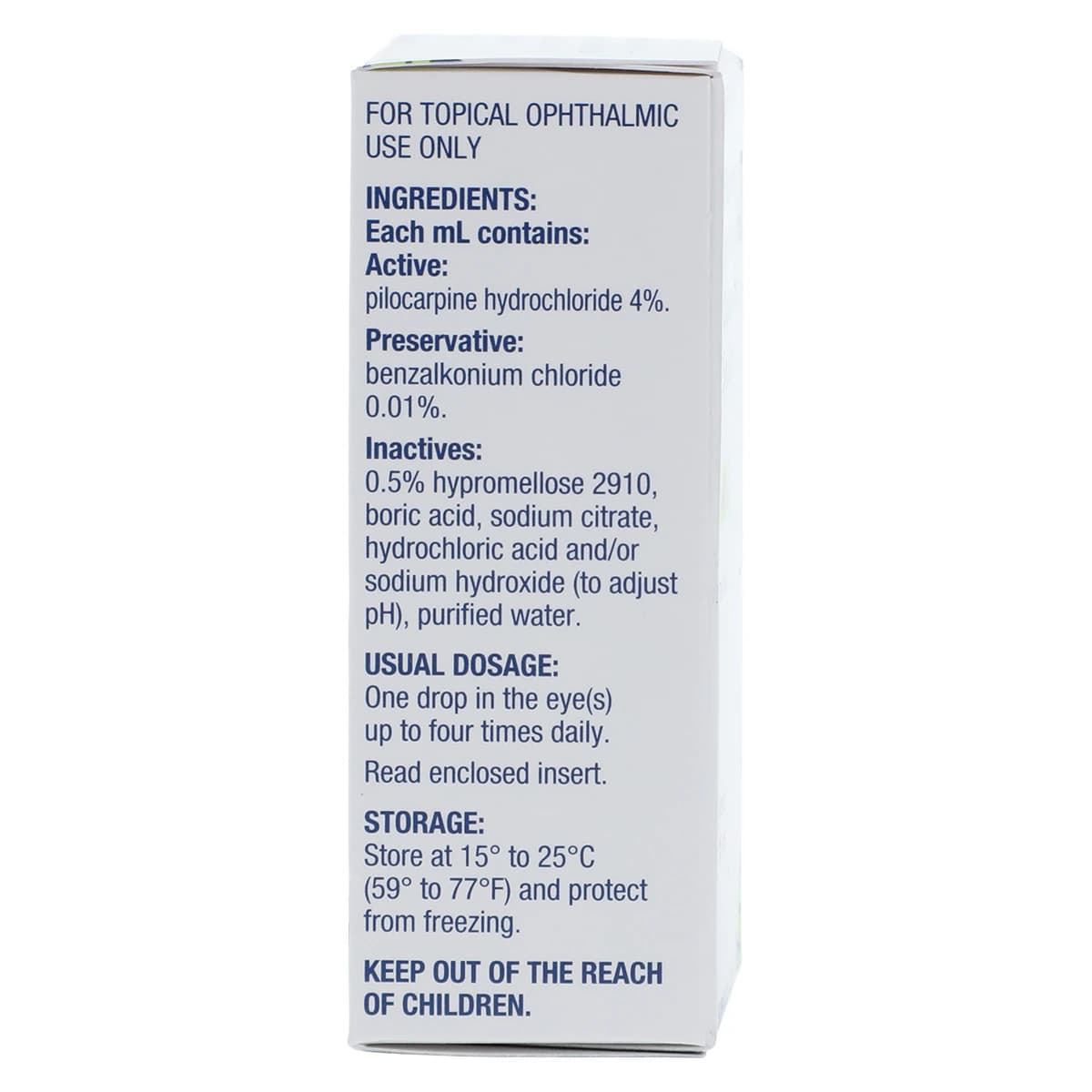 Pilocarpine HCl Ophthalmic Solution 4%, 15 mL Bottle, Sandoz thumbnail 4