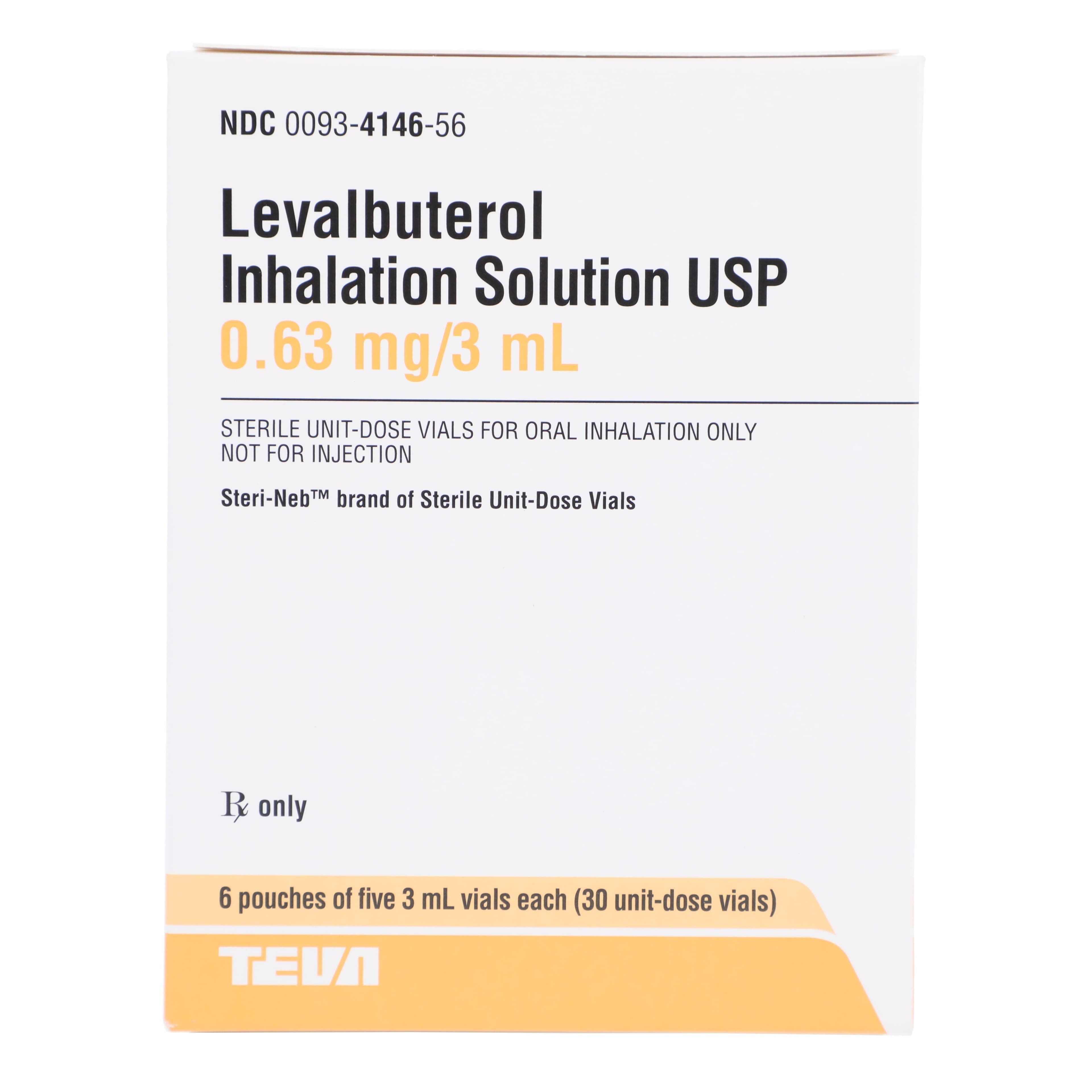 Levalbuterol Inhalation Solution 0.63 mg/3 mL Vials, 30/Package (Teva Pharmaceuticals) thumbnail 2