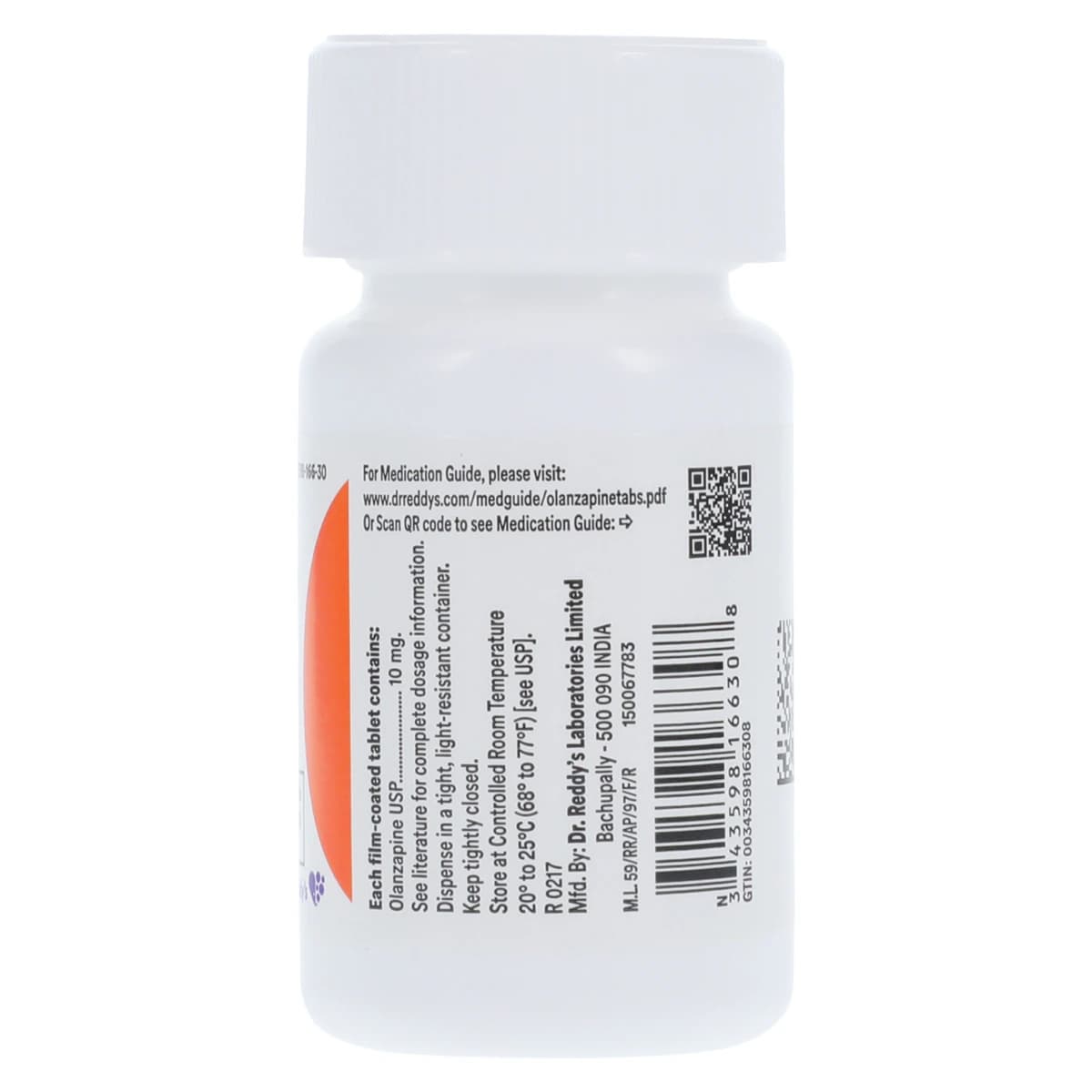 Olanzapine Tablets, 10mg, 30/Bottle, Dr. Reddy's Laboratories thumbnail 2