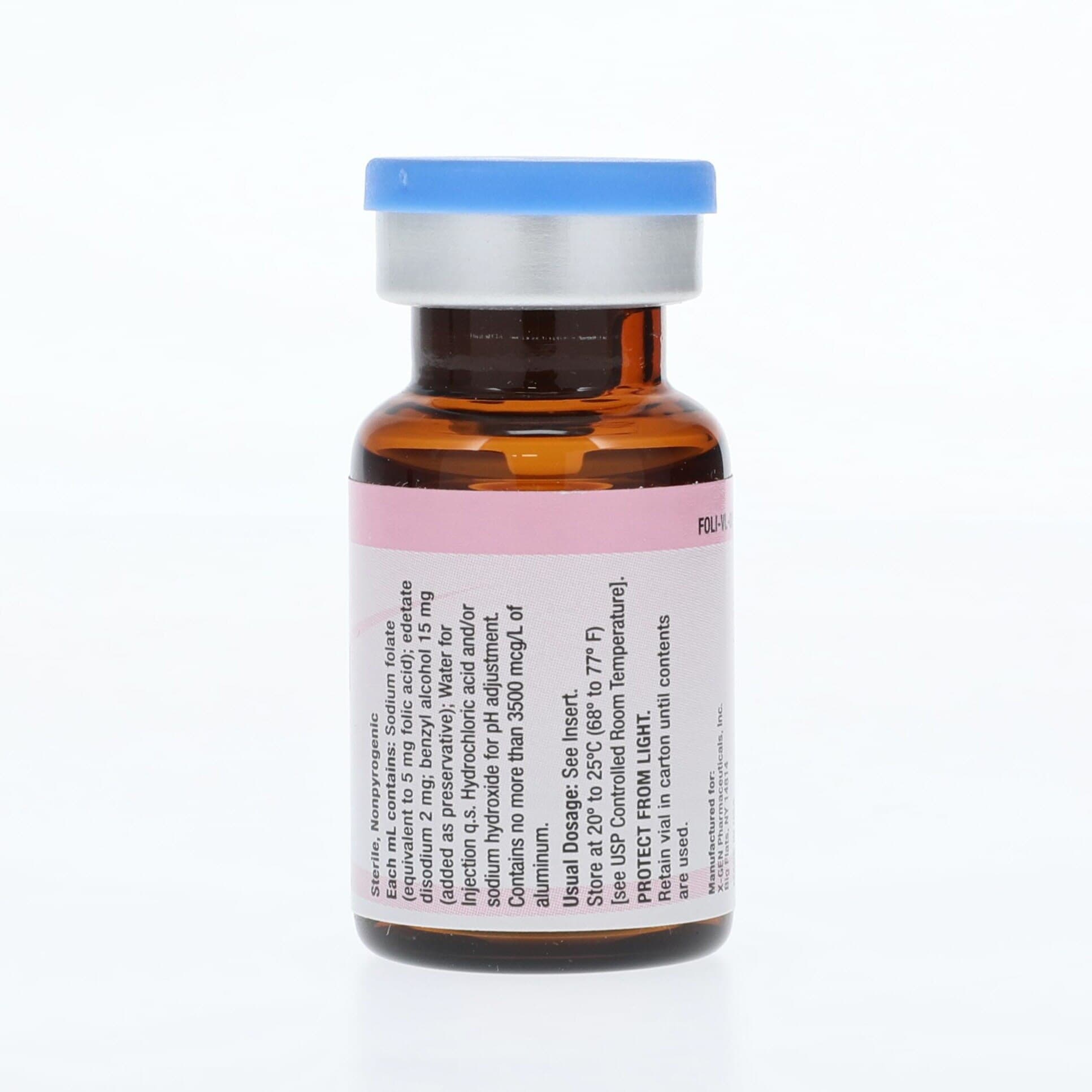Folic Acid Injection 5 mg/mL, 10 mL Multi-Dose Vial (X-Gen Pharmaceuticals) thumbnail 5