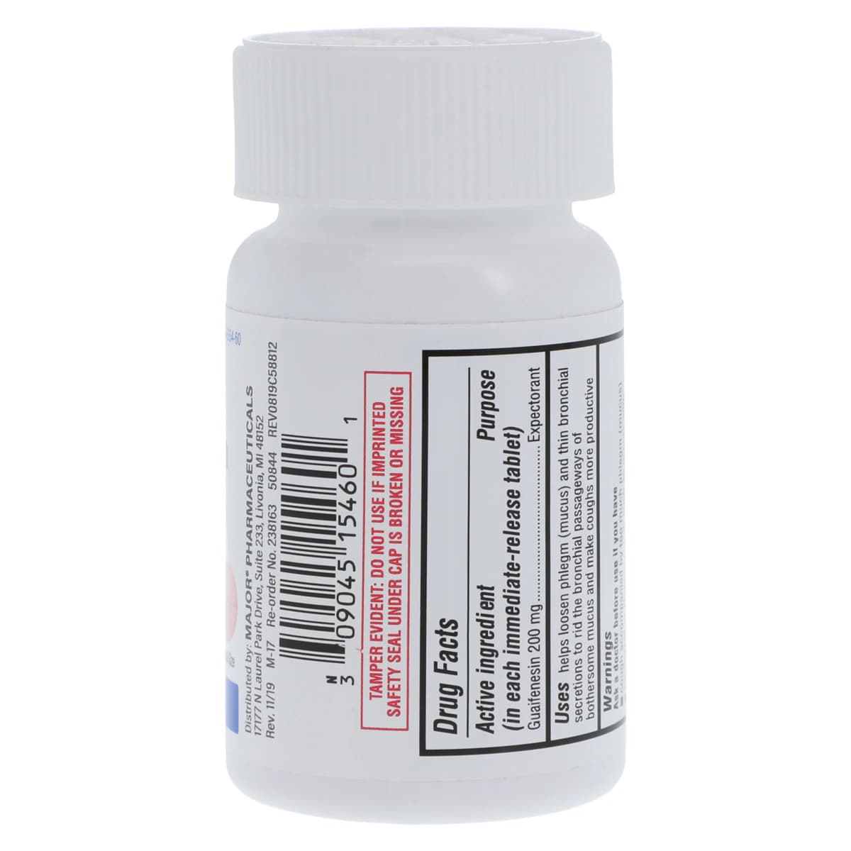 Guaifenesin IR Tablets, 200mg, 100/Bottle thumbnail 2