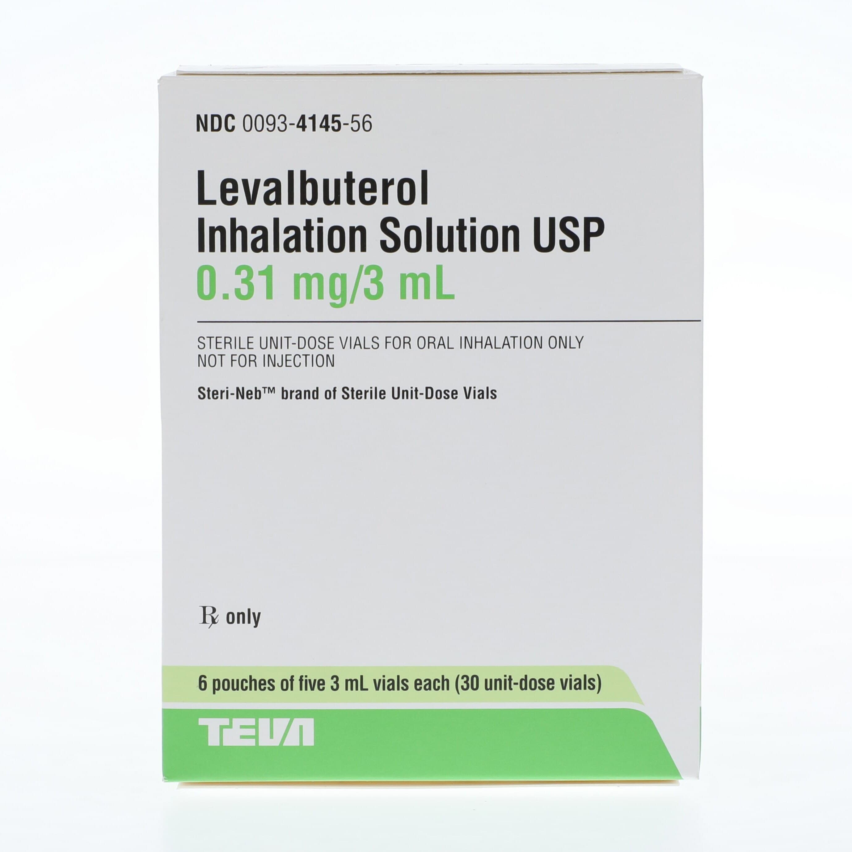 Levalbuterol Inhalation Solution 0.31 mg/3 mL, 3 mL Unit-Dose Vials, 30/Package (Teva Pharmaceuticals) thumbnail 3
