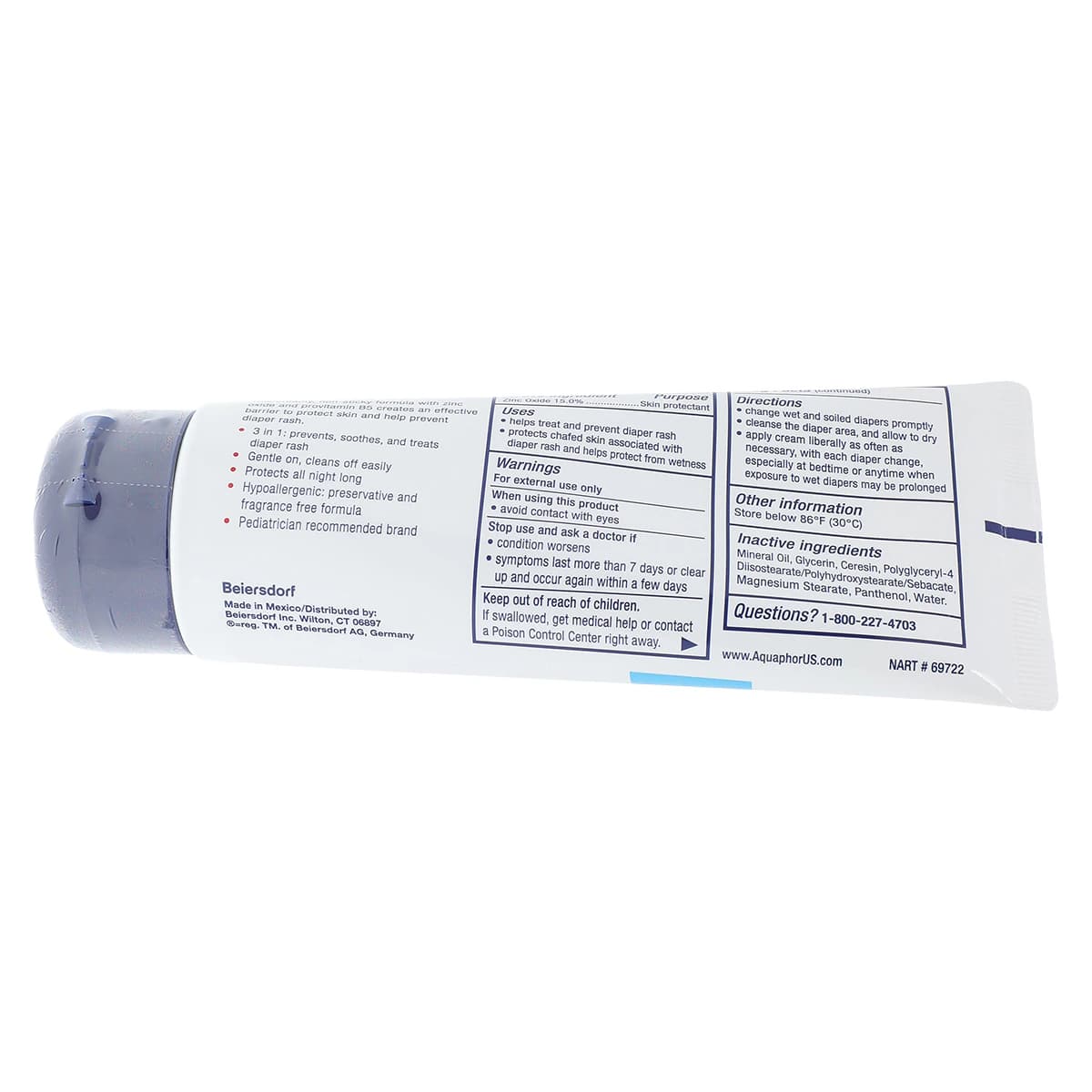 Aquaphor Baby Diaper Rash Cream, Zinc Oxide 15%, Fragrance Free, 3.5 oz Tube thumbnail 5