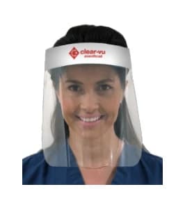 Clear-Vu Medical Disposable Face Shields, Pre-Assembled, Clear, 9" x 12.75", 50/Box - Disposable Face Shields - Image 1