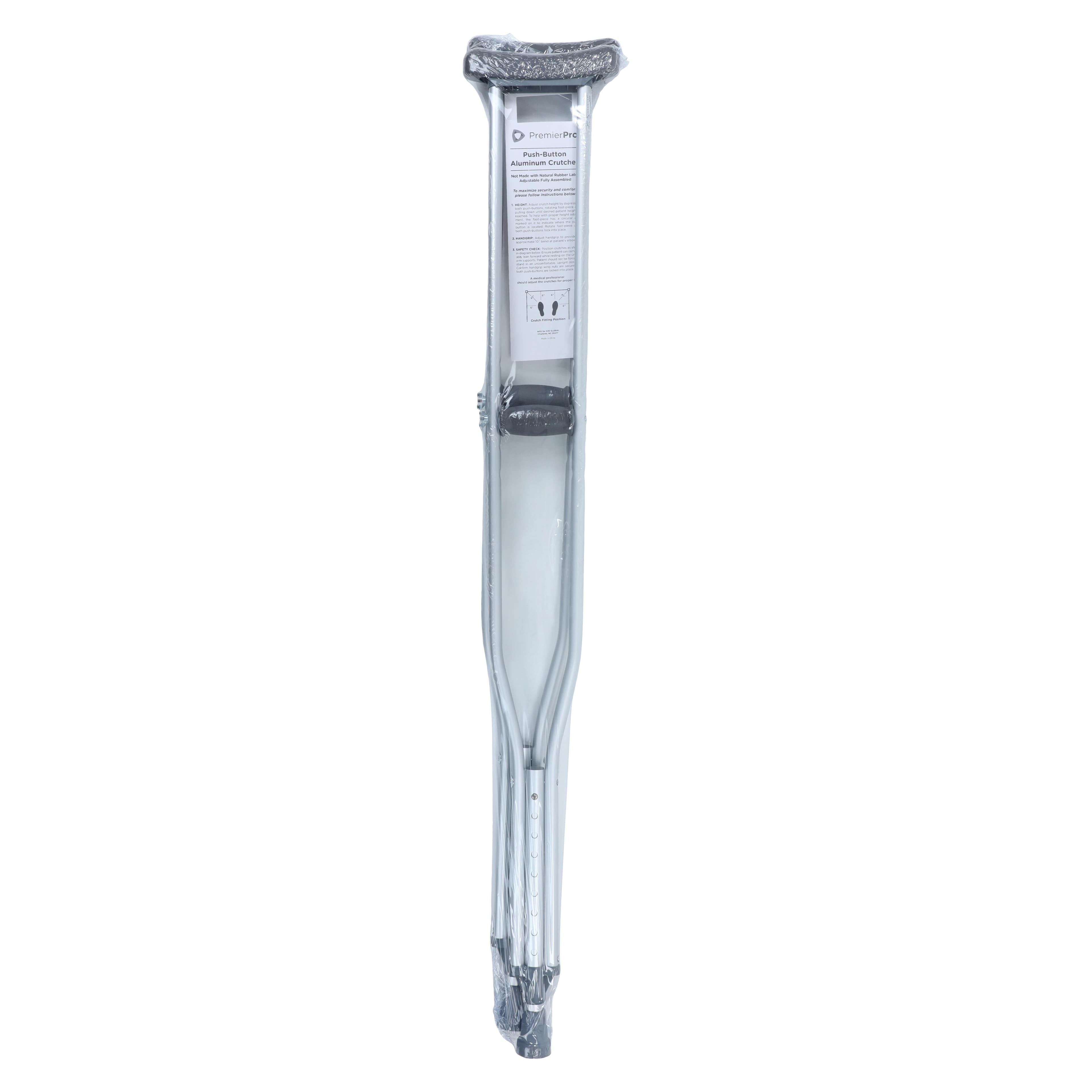 MED PremierPro Aluminum Crutches, Adult, 300 lb Capacity, 53-61" Height, S2S Global thumbnail 2