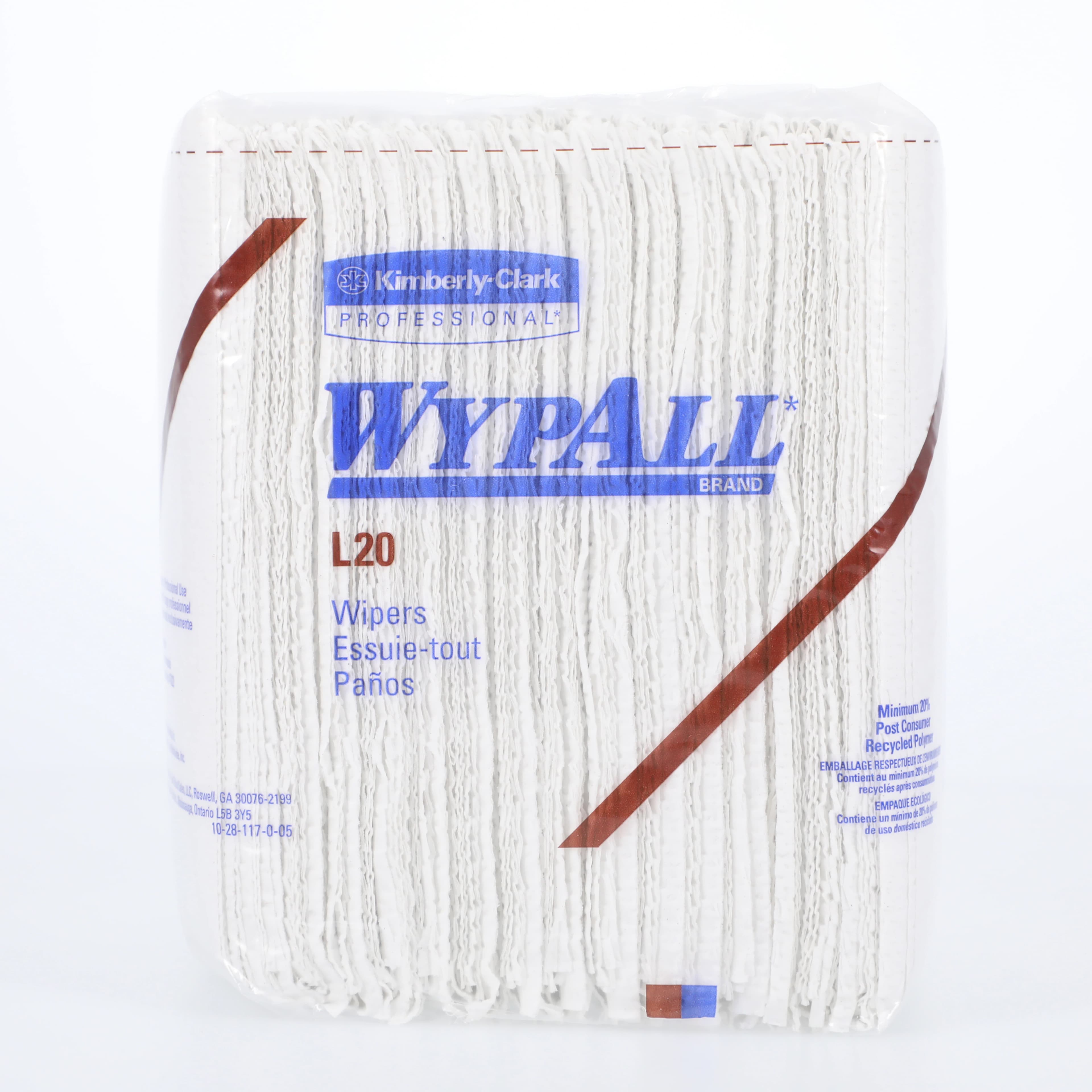 Kimberly-Clark WypAll L20 1/4-Fold Disposable Wiping Towels, 4-Ply, 12.5 in x 12 in, White, 816/Case thumbnail 3