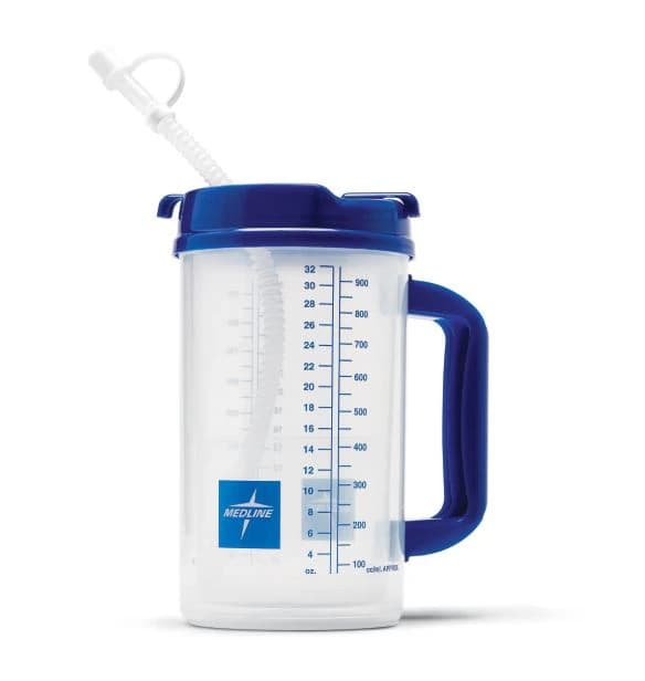 Medline Insulated Carafe, Round Plastic, Clear, 32 oz - Carafe Insulated Grad Clear - Image 1
