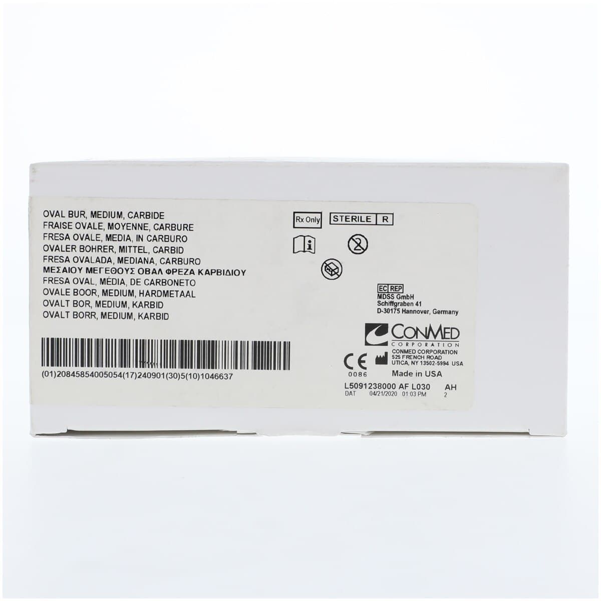 Conmed Linvatec Oval Micro Bur, Medium, Carbide, 5.5 x 10 mm, 5/Box thumbnail 4