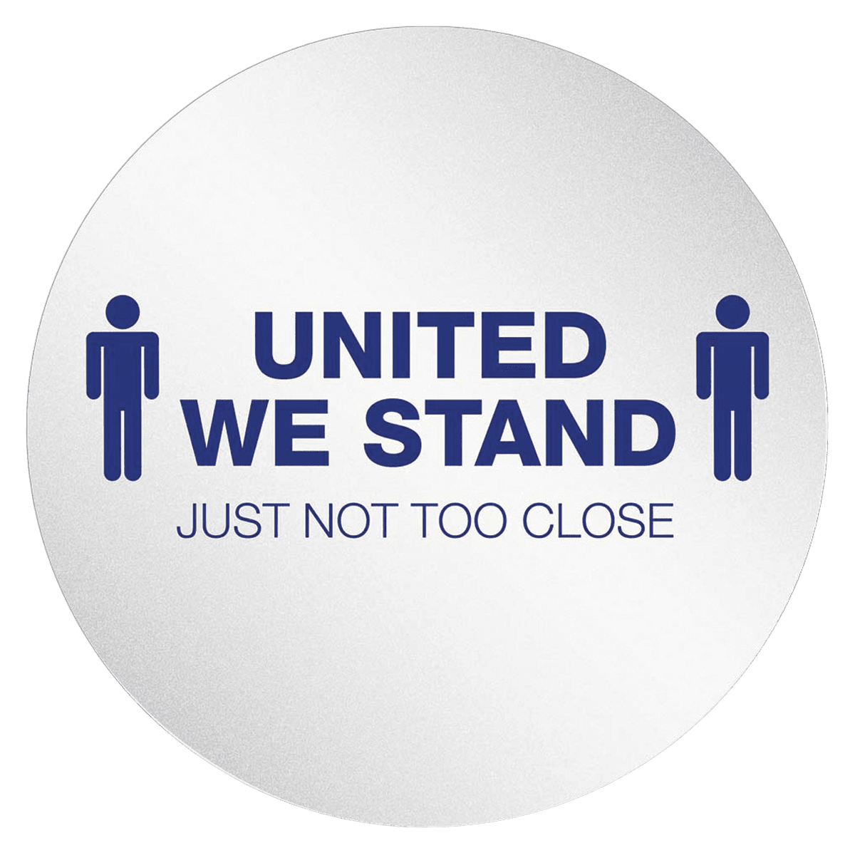 StandSafe United We Stand Just Not Too Close Floor Sticker, Clear/Blue - Disc United We Stand - Image 1