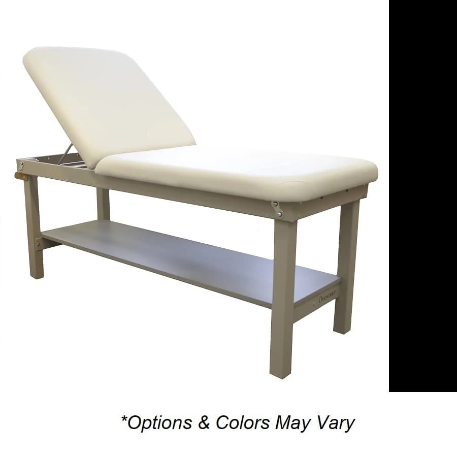 Oakworks Powerline Treatment Table, Gray Backrest, 27" Width, Coal Upholstery, 500 lb Capacity - Table Tx Gray Bkrst 27" Coal - Image 1