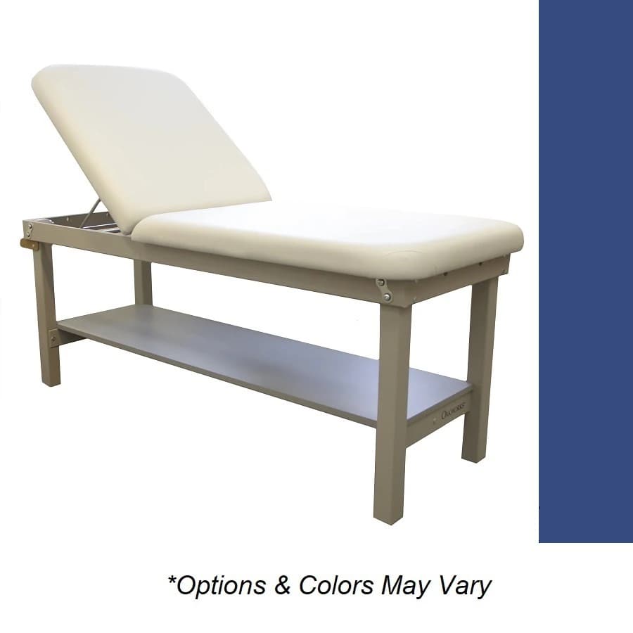 Oakworks Powerline Treatment Table, Flat Top, Natural, 27" Width, Ocean Upholstery, 500 lb Capacity - Table Tx Flat Nat 27" Ocean - Image 1