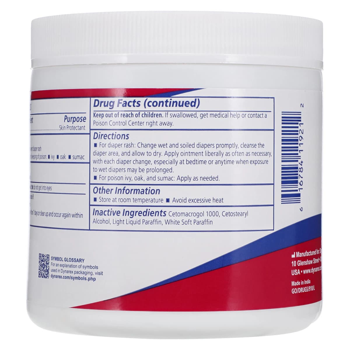 Dynarex Zinc Oxide Ointment, 20%, Latex-Free, 15 oz Jar thumbnail 3
