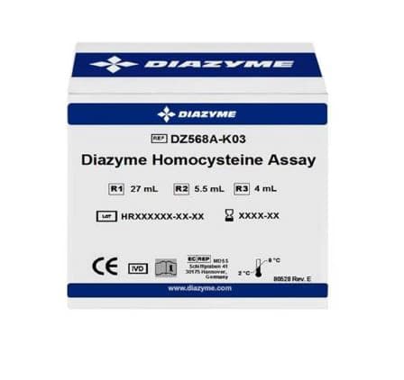 Diazyme Homocysteine Enzymatic Assay, 3 Vial Reagent Kit, R1: 25.5mL, R2: 5.8mL, R3: 4.8mL - Homocysteine Enzymatic Assay - Image 1