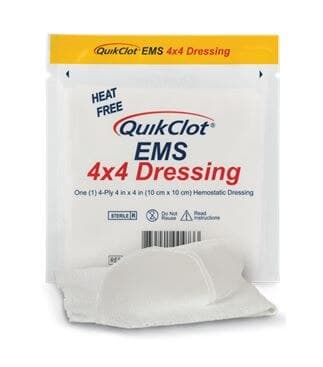 QuikClot EMS Hemostatic Gauze Dressing, 4x4" thumbnail 2