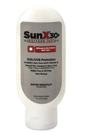SunX Sunscreen Lotion, Water Resistant, SPF 30, 4 oz Bottle, 12/Case - Sunscreen Lotion 4 oz SunX - Image 1