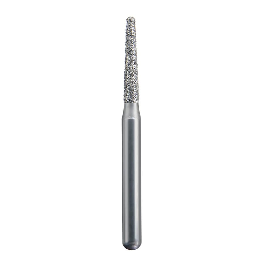Spring Diamond FG Round End Taper Bur, Coarse, 771.7C, 855-012, Friction Grip, 25/Pack, Z771.7C25 - #771.7 Coarse Round End Taper Spring Diamond FG 855-012 Single-Use Pack of 25 - Image 1