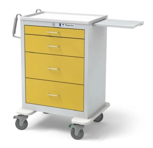 Waterloo Healthcare Isolation Cart, 4 Drawer, Dark Blue, 24.5"W x 29"D x 42"H, 5" Casters, Key Lock - Cart Isolation 4 Drwr Drk Blue - Image 1