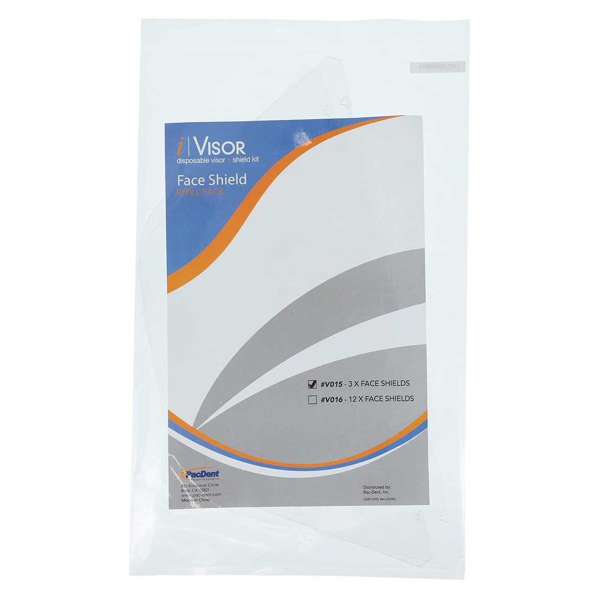 iVisor Replacement Face Shields, Anti-Fog, Clear, 3/Pk, V015 - iVisor Visor and Shield Kit, Face shield replacements for iVisor and iVisor Loupe, 3/Pkg, Misc., V015 - Image 1