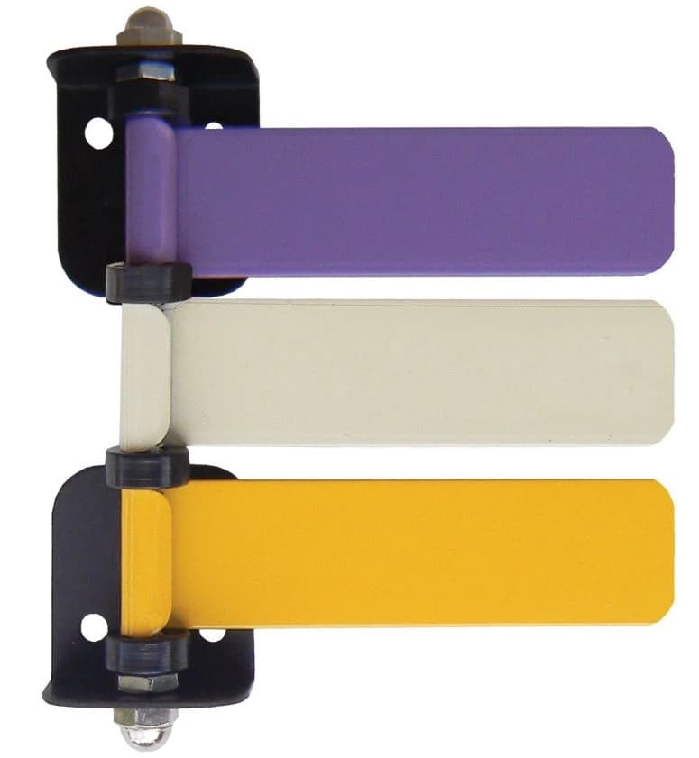 Omnimed Exam Room Signal Flag System, Lavender/Beige/Yellow, Powder Coated Aluminum, 3 Flags - Flag Sys Exm Rm Signal 3 Flags - Image 1