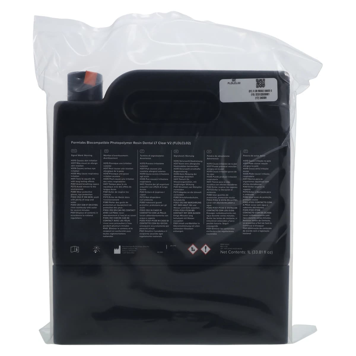 Dental LT Clear V2 Biocompatible Photopolymer Resin, 1 L Cartridge thumbnail 3