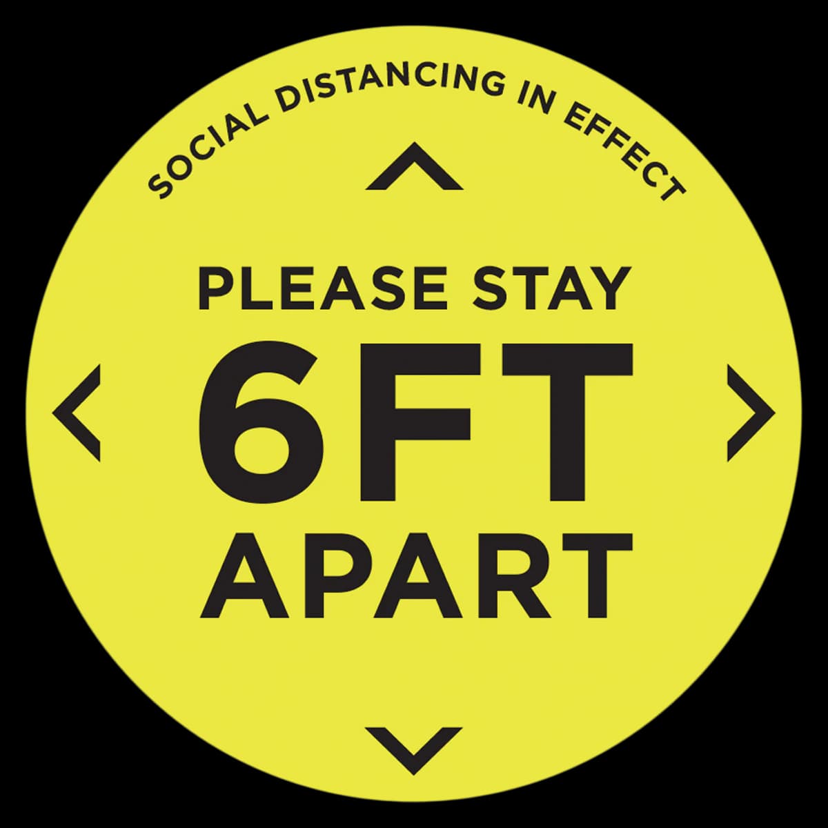 Social Distancing Floor Stickr Decal, 6 per Package - Social Distancing Floor Stickr - Image 1