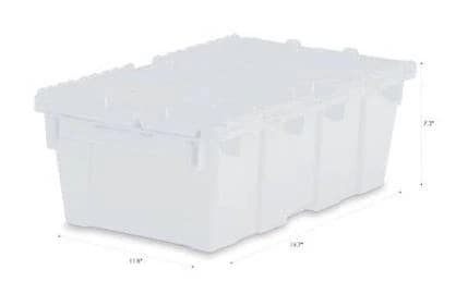 Marketlab Medium Semi-Clear Storage Tote, 19.7 x 11.8 x 7.3 in, Each - Tote Storage Med Semi Clear - Image 1