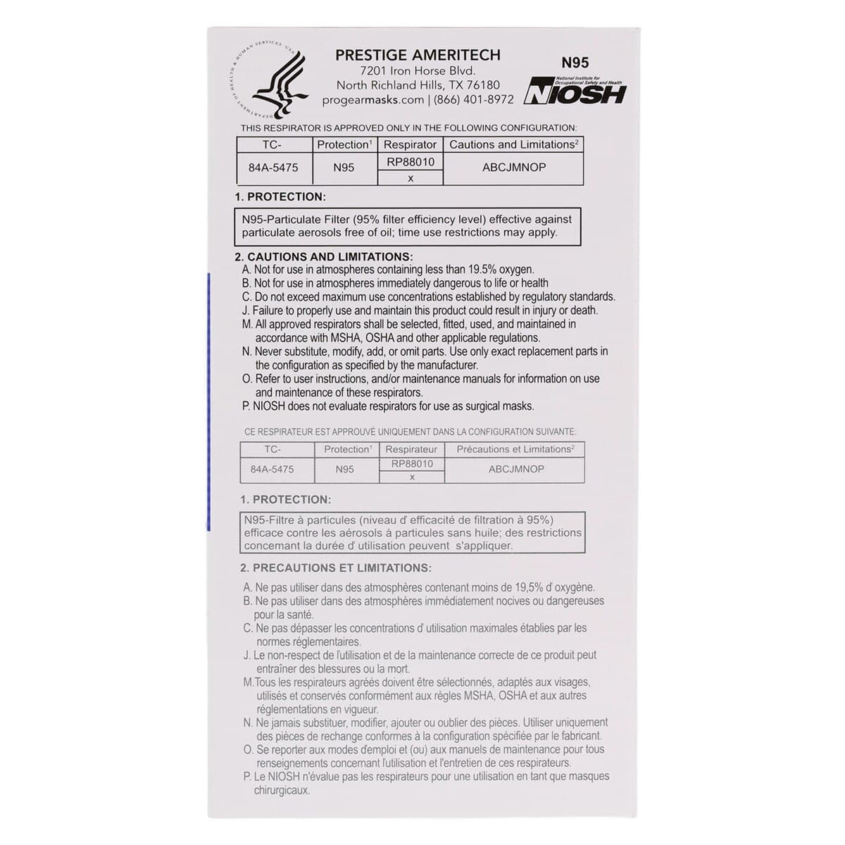 ProGear N95 Particulate Filter Respirator & Surgical Mask, ASTM Level 3, Small, White, 50/Box thumbnail 9