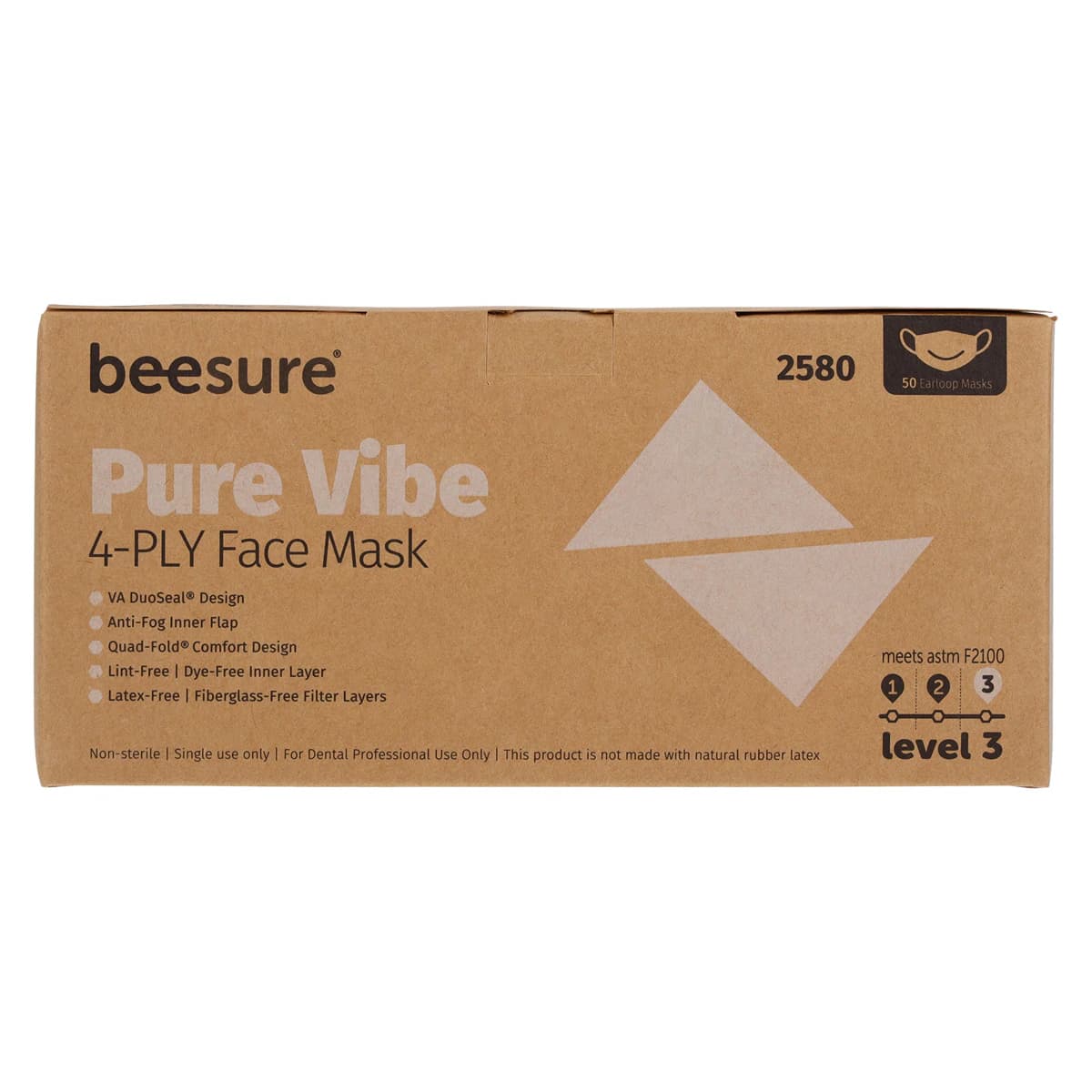 BeeSure Vibe ASTM Level 3 Earloop Face Mask, Pure White, 4-Ply, Anti-Fog, 50/Box, BE2580 thumbnail 6