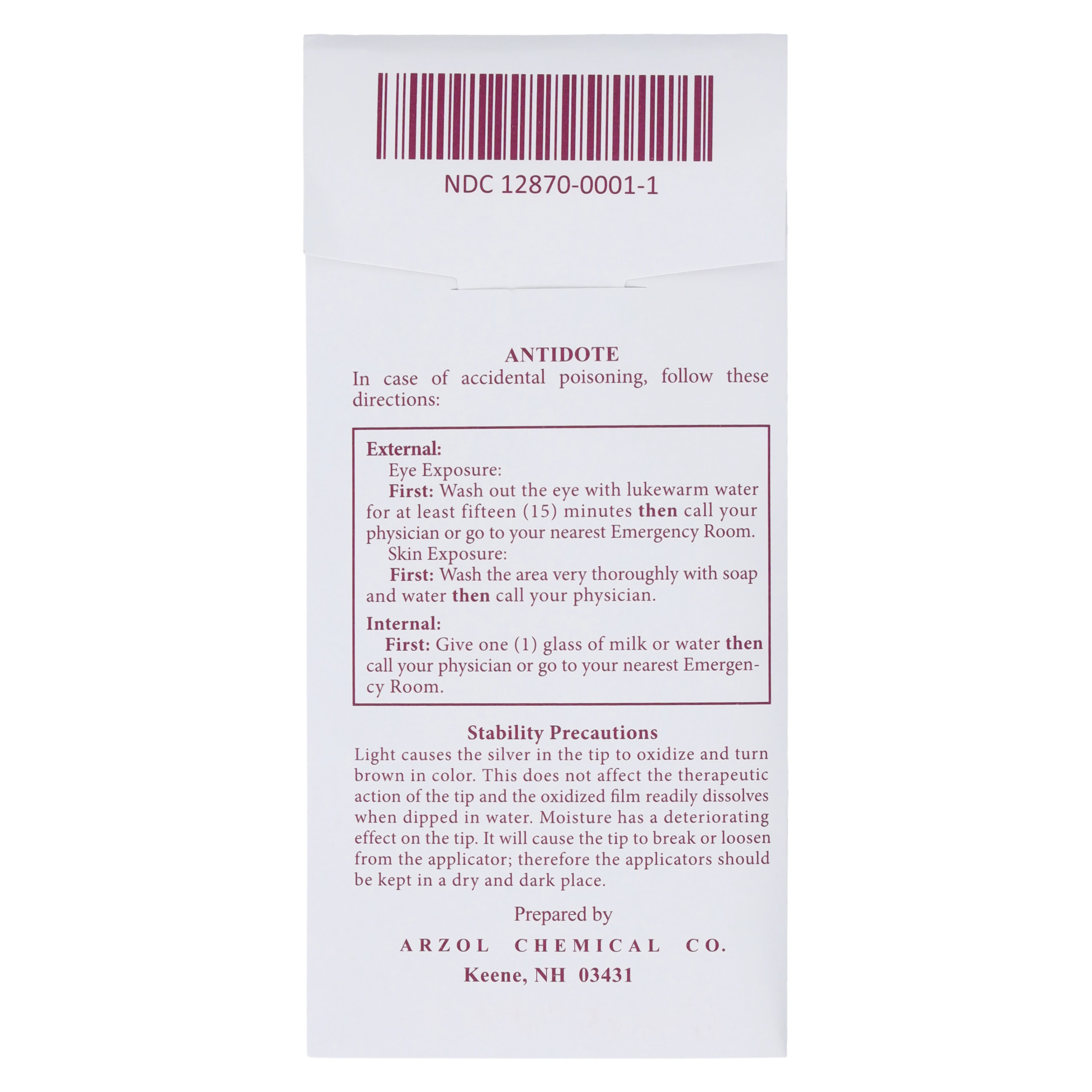 Arzol Chemical Silver Nitrate Topical Applicators, 75% Silver Nitrate / 25% Potassium Nitrate, Box of 100 thumbnail 3